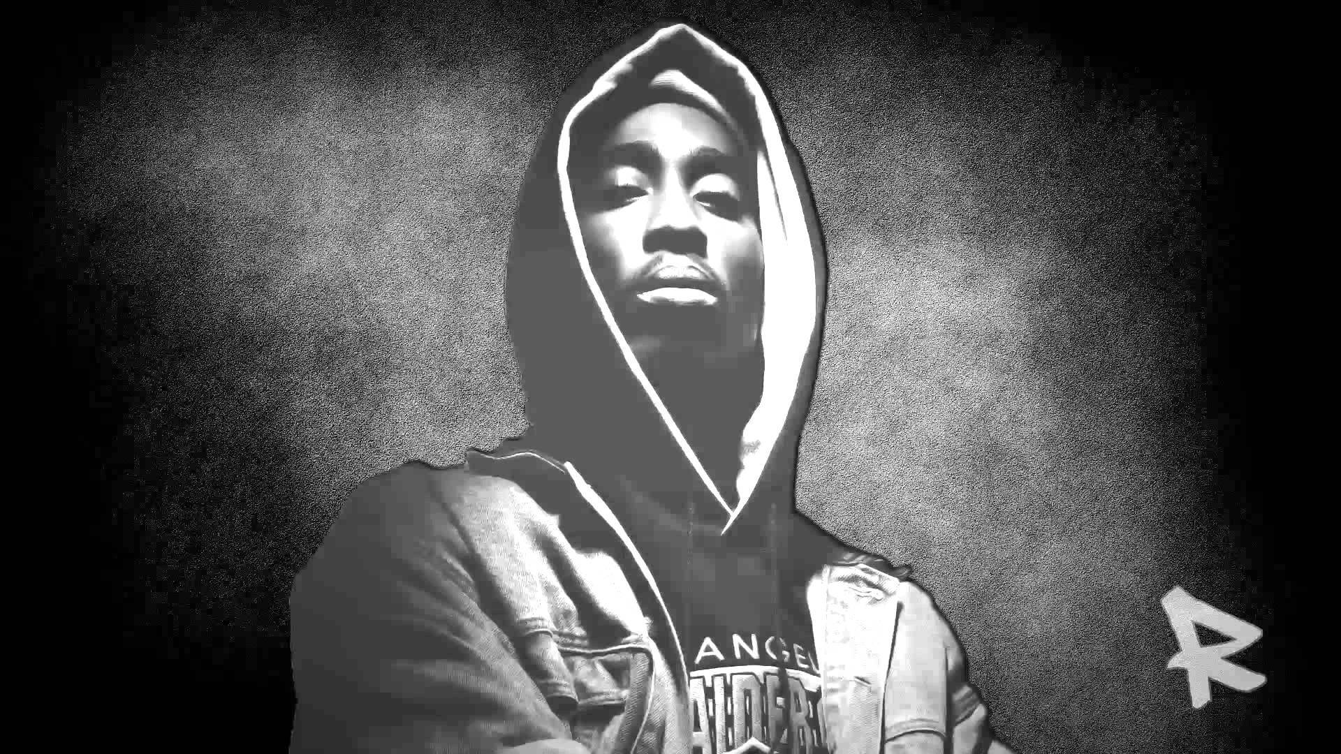 2pac, hoodie, monochrome, Full HD Desktop Wallpaper
