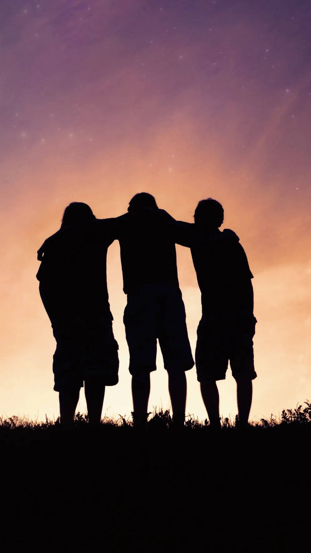 silhouette, male, best friends, HD Phone Wallpaper