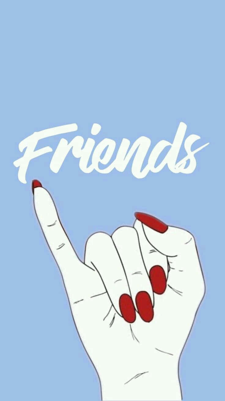 Best Friends Forever, red nails, white cursive, HD Phone Wallpaper