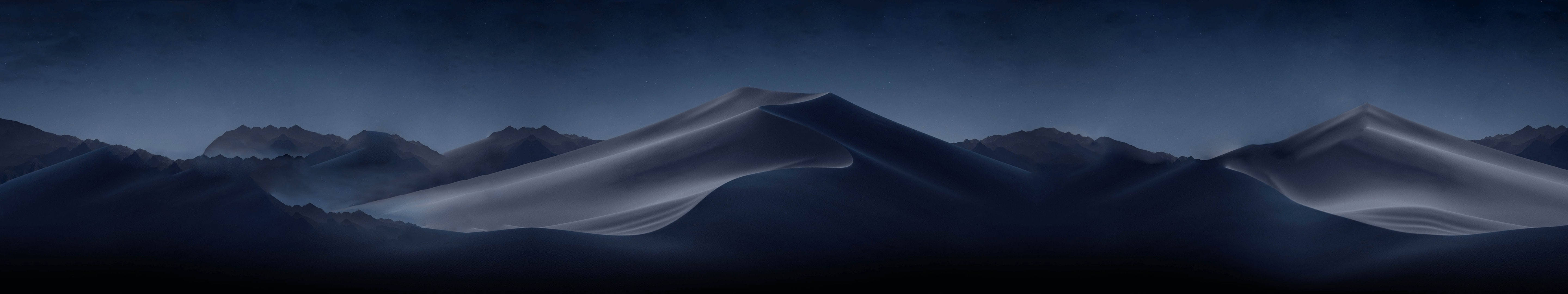 3 Monitor, sand dunes, dusk, 5K Desktop Wallpaper