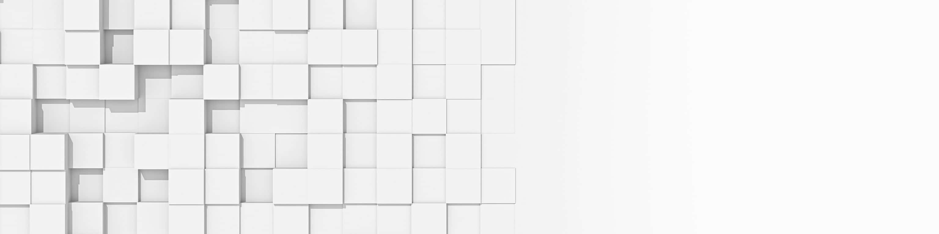 3072x768, white cubes, staggered 3d pattern, 2K Desktop Wallpaper