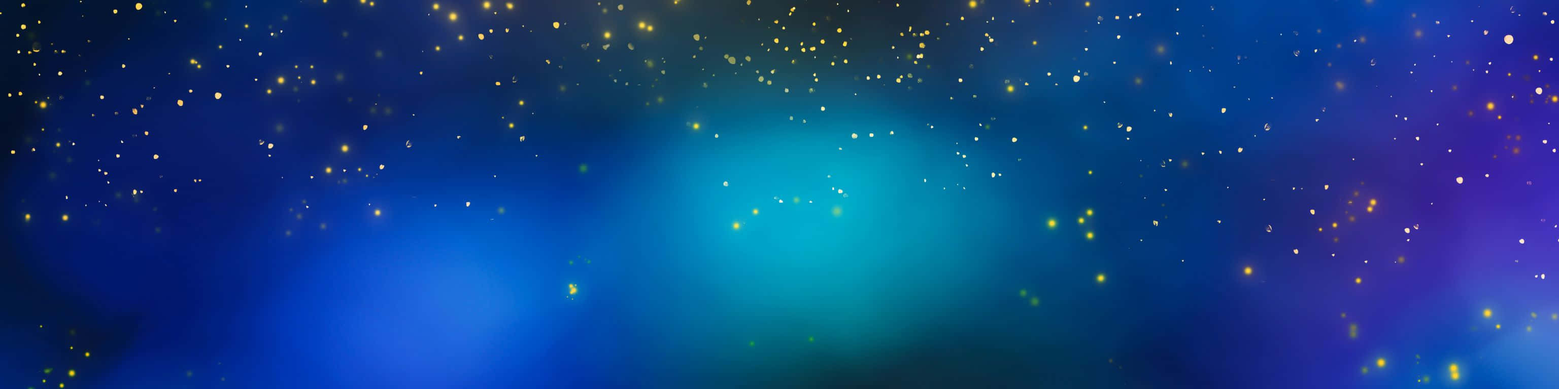 deep blue, teal, glowing golden particles, 2K Desktop Wallpaper