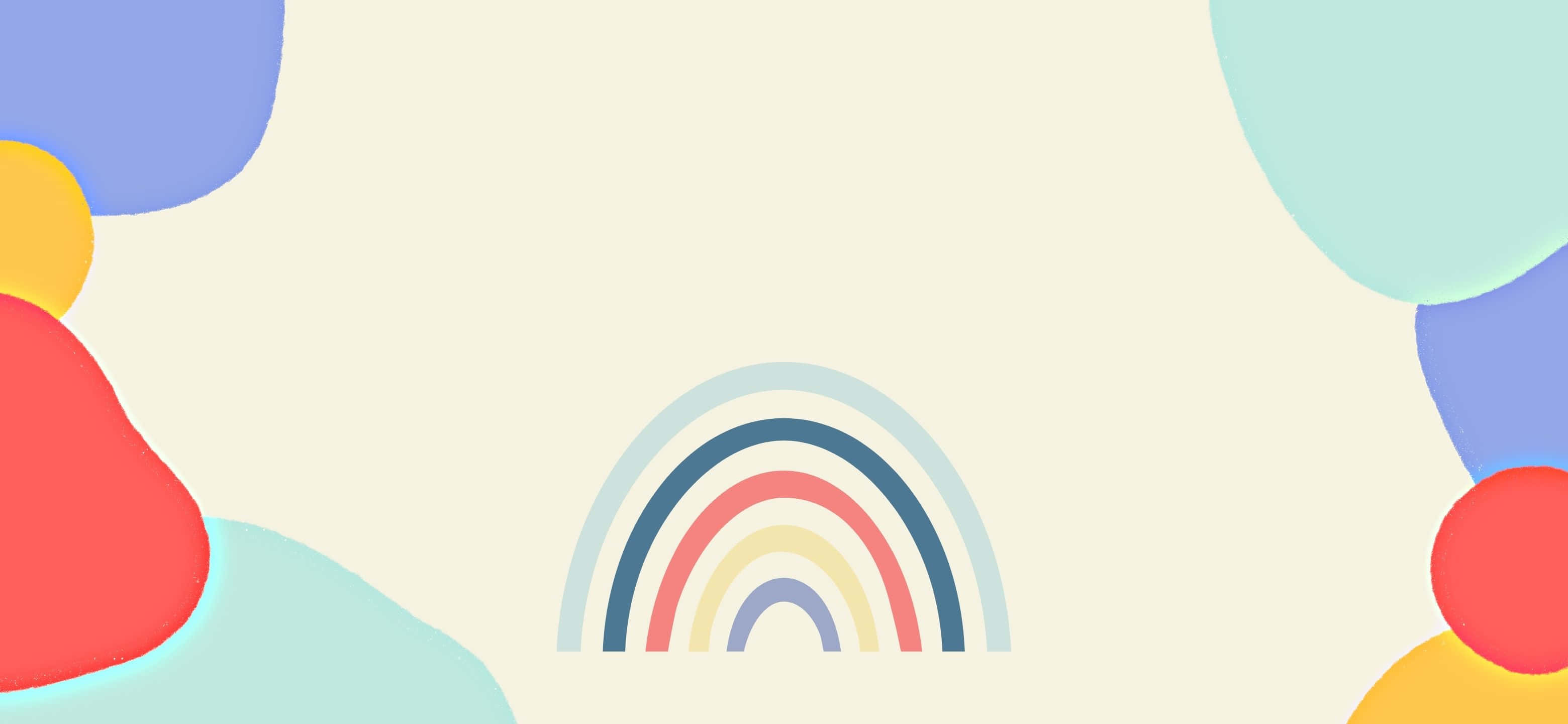 3120x1440, rainbow, pastel abstract shapes, 2K Desktop Wallpaper
