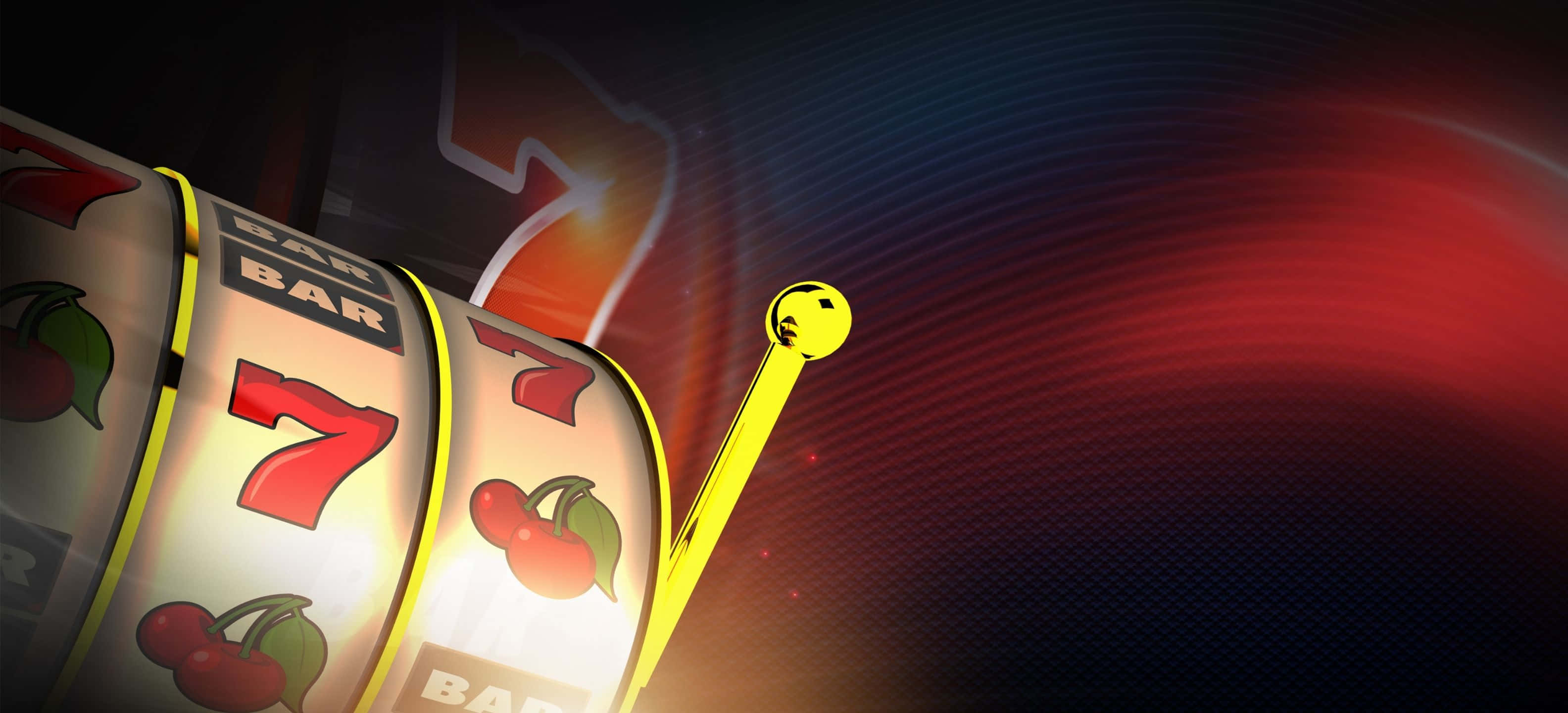 3168x1440, glowing slot machine, cherries, 2K Desktop Wallpaper