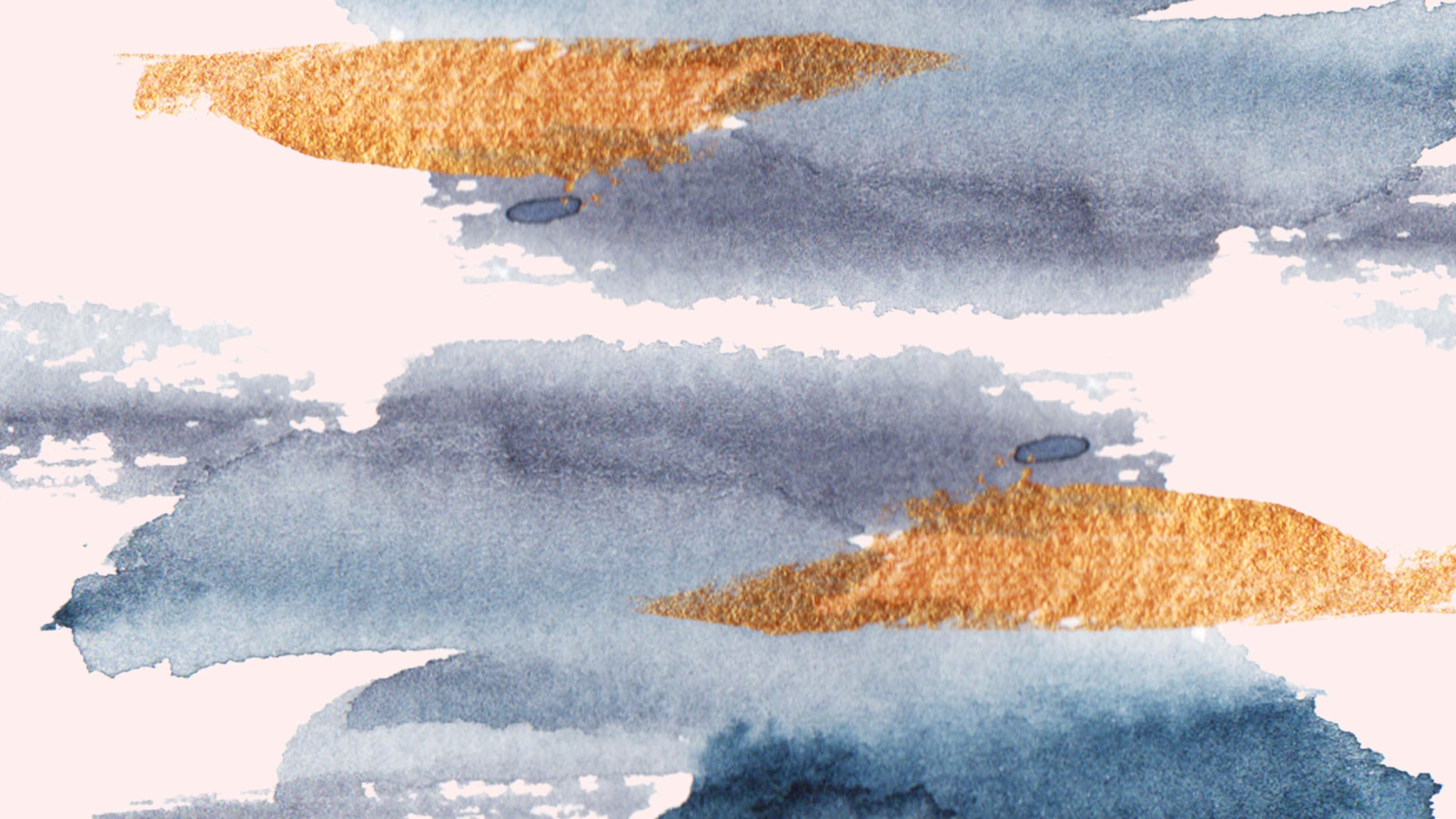 blue gray, gold, pale pink, 2K Desktop Wallpaper