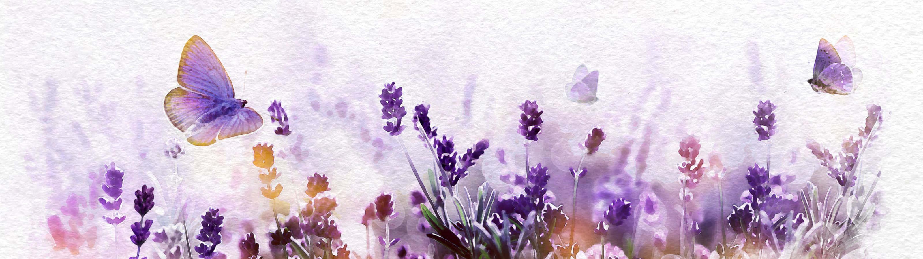 3200x900, purple lavender, watercolor hues, 2K Desktop Wallpaper