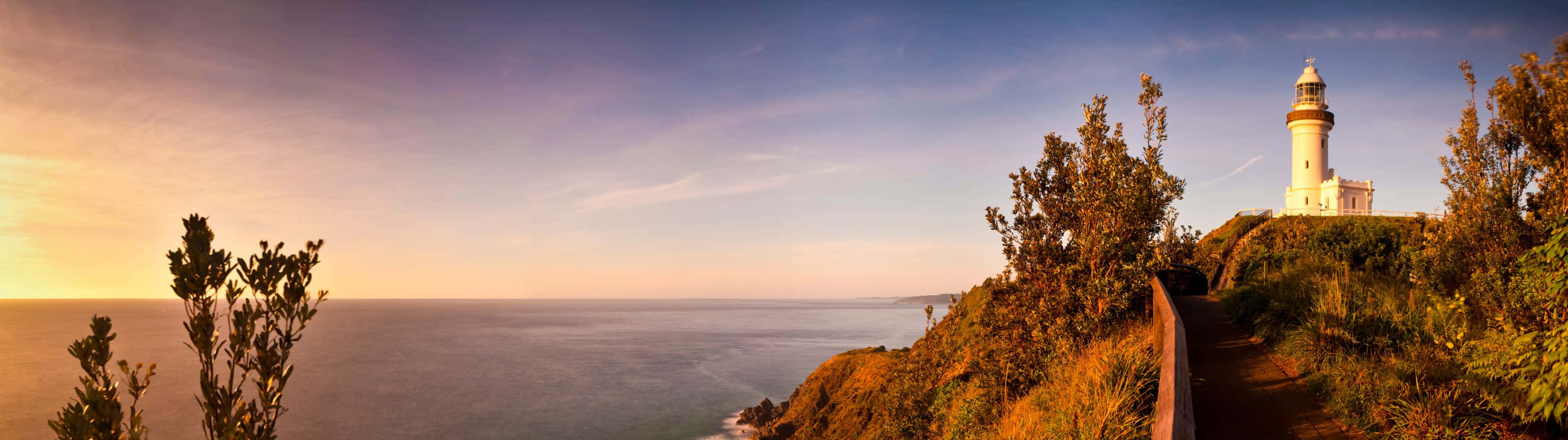 lighthouse, cliffside, calm ocean, 2K Desktop Wallpaper