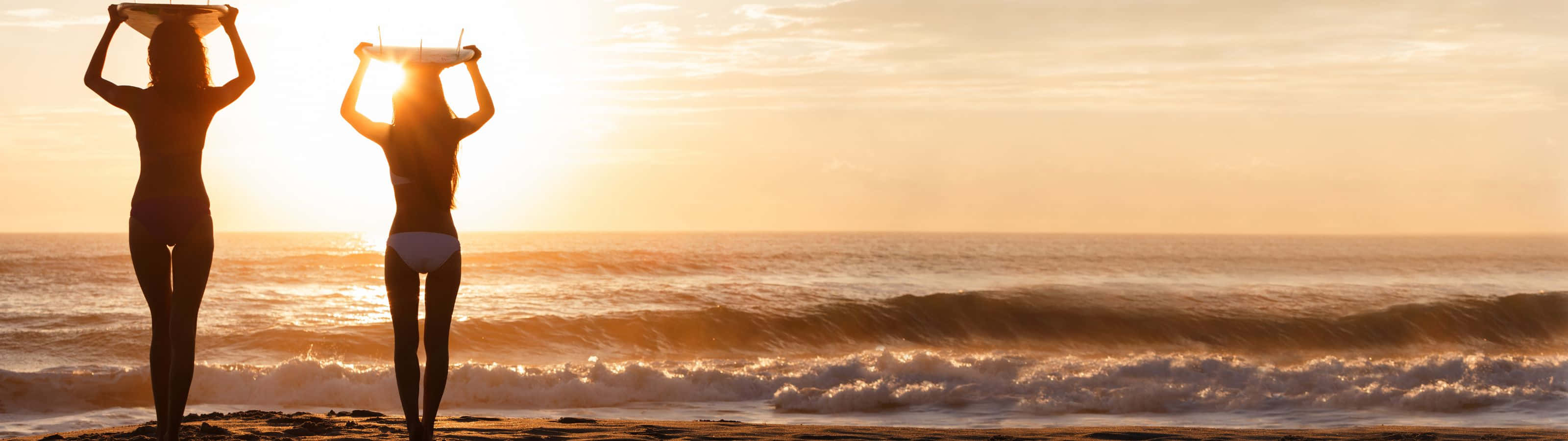 sunset, beach, crystal clear lake, 2K Desktop Wallpaper