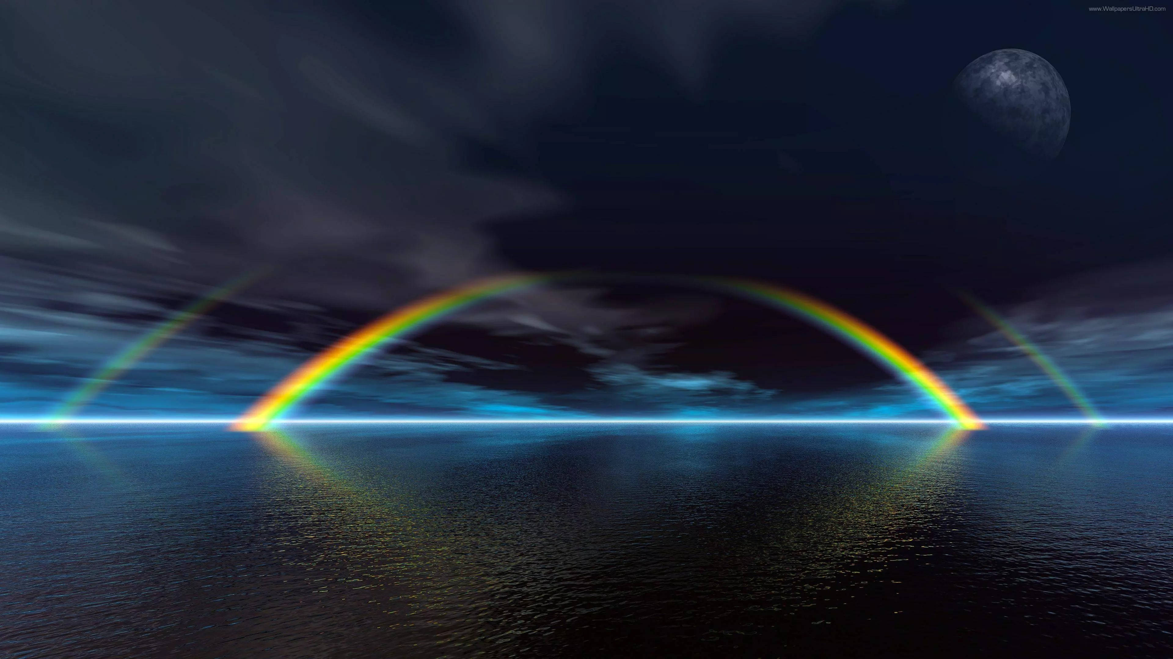 32k ultra hd nature, rainbow, sea, 4K Desktop Wallpaper