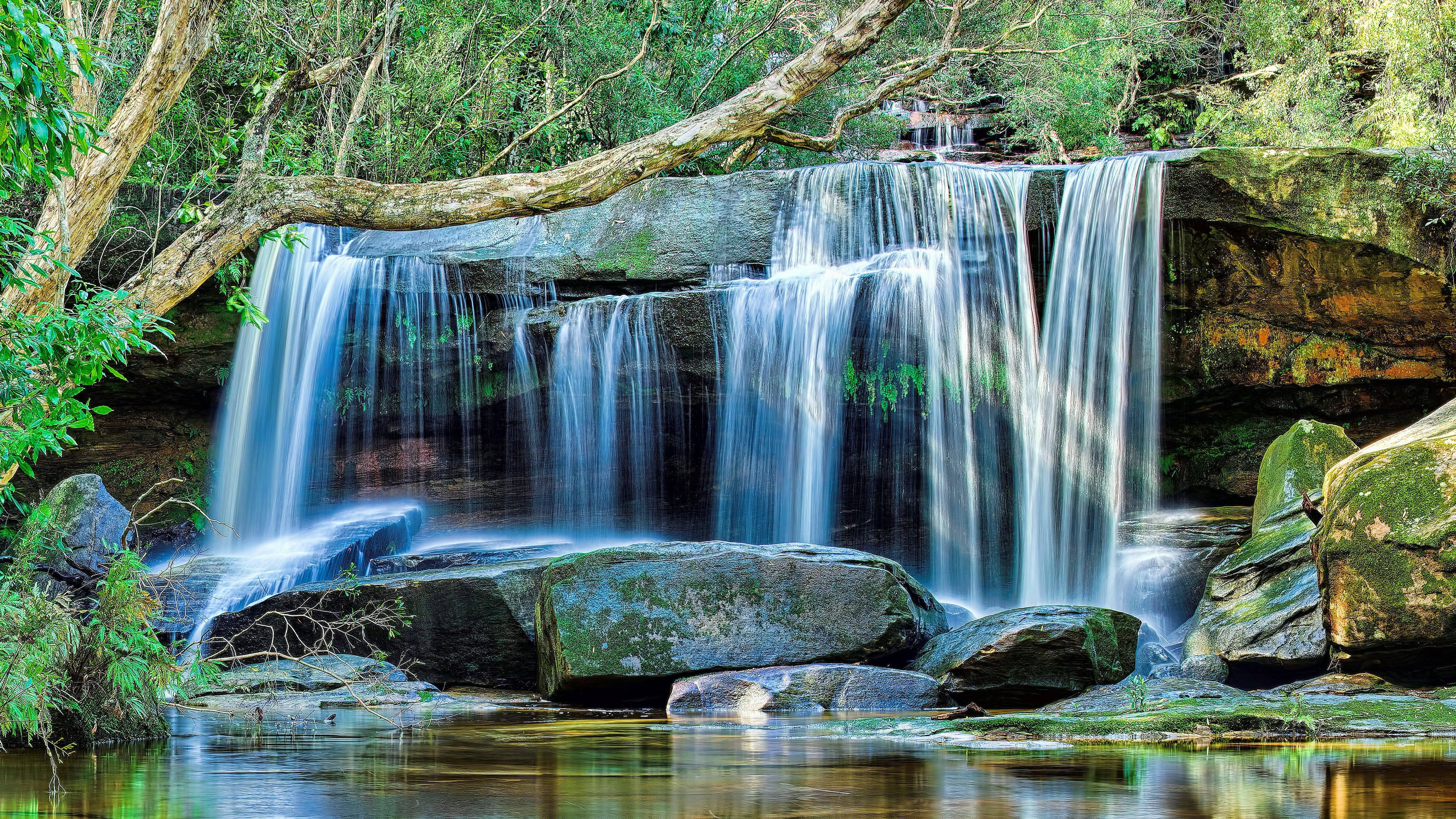 32k ultra hd nature, waterfalls, rocks, 8K Desktop Wallpaper