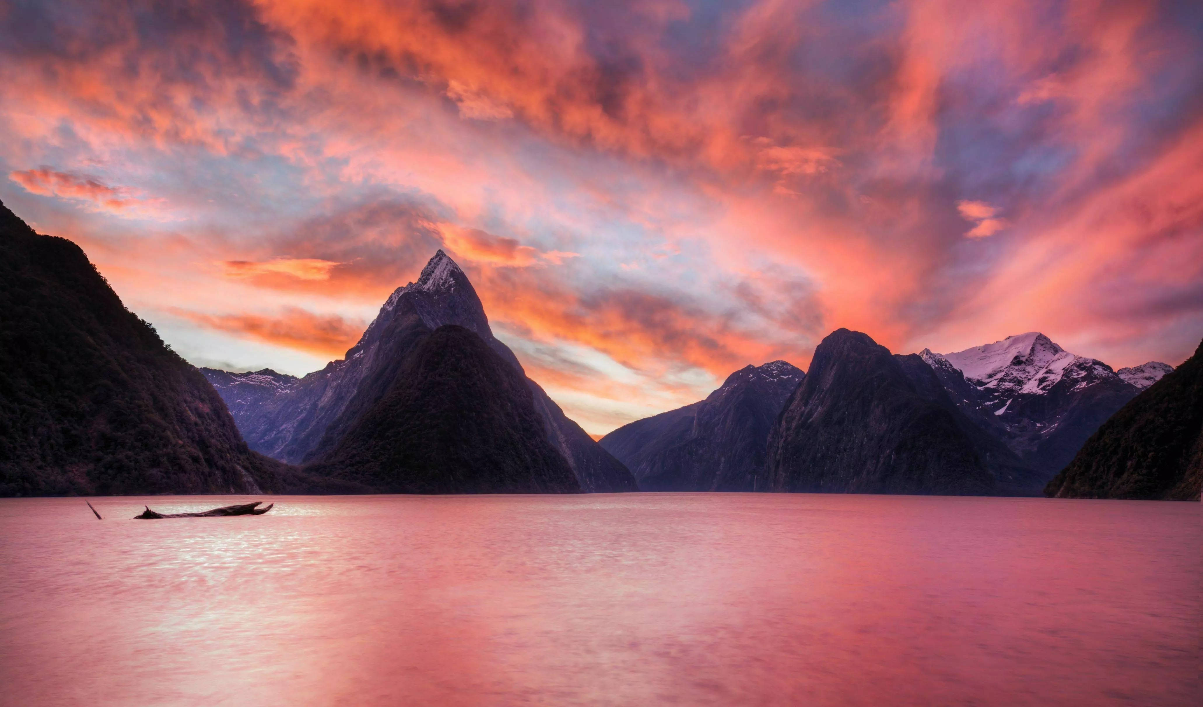 32k ultra hd nature, lake in mountain, pink aesthetic, 4K Desktop Wallpaper