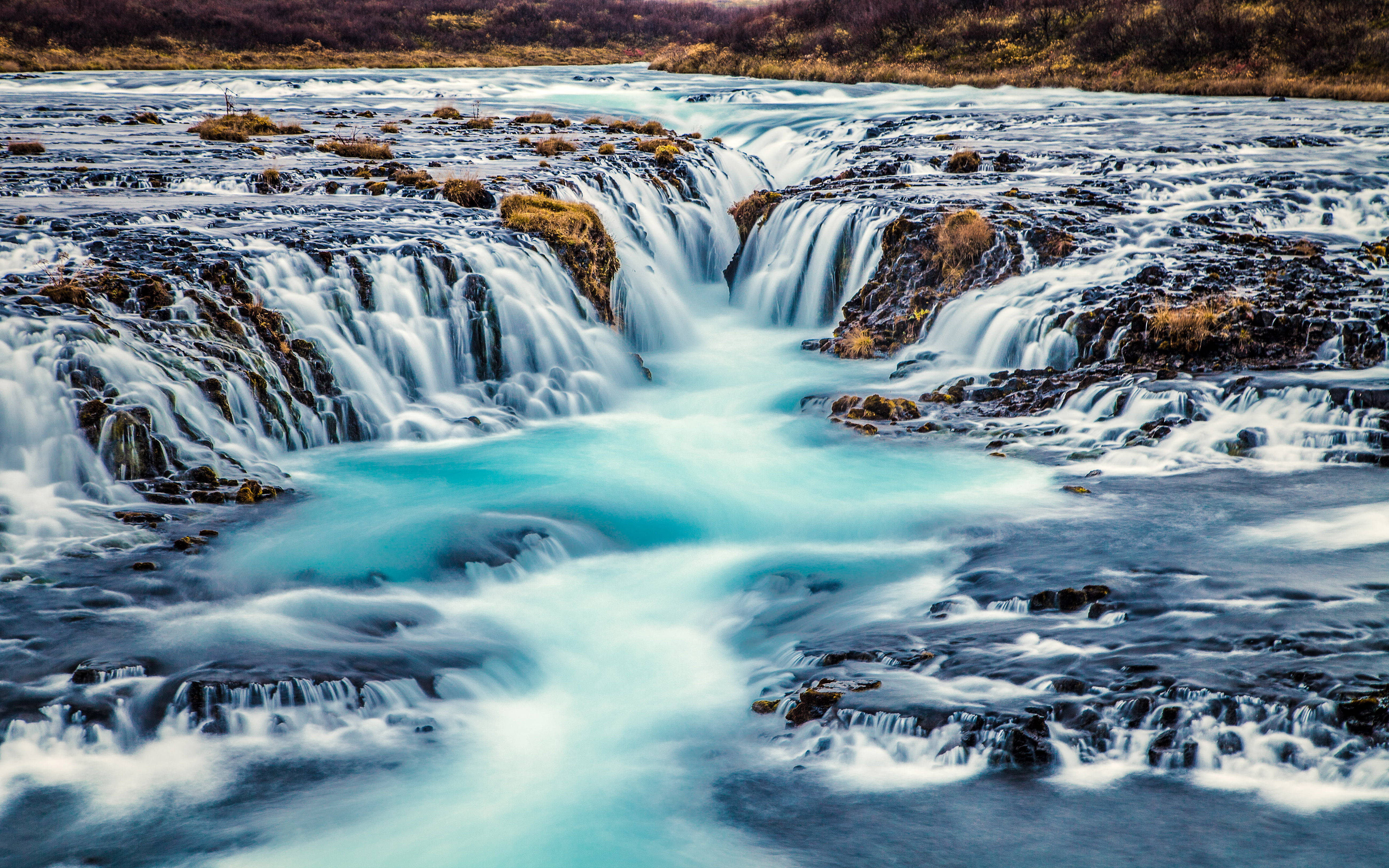 32k ultra hd nature, small waterfalls, dark rocks, 5K Desktop Wallpaper