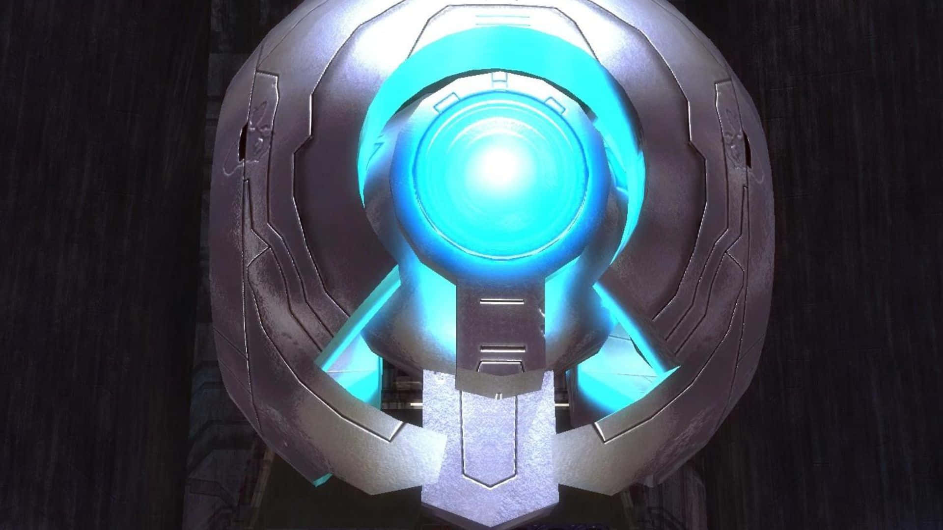 343 Guilty Spark, glowing blue circular energy core, metallic sci-fi device, Full HD Desktop Wallpaper