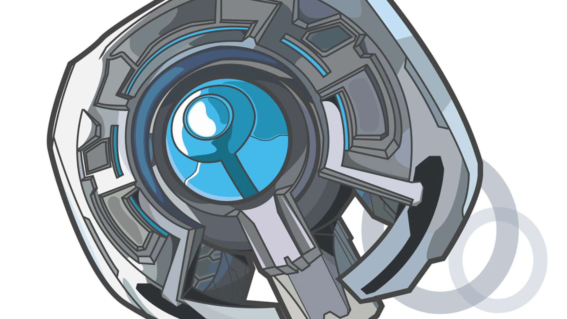 343 Guilty Spark, futuristic metallic sphere, glowing blue core, Full HD Desktop Wallpaper