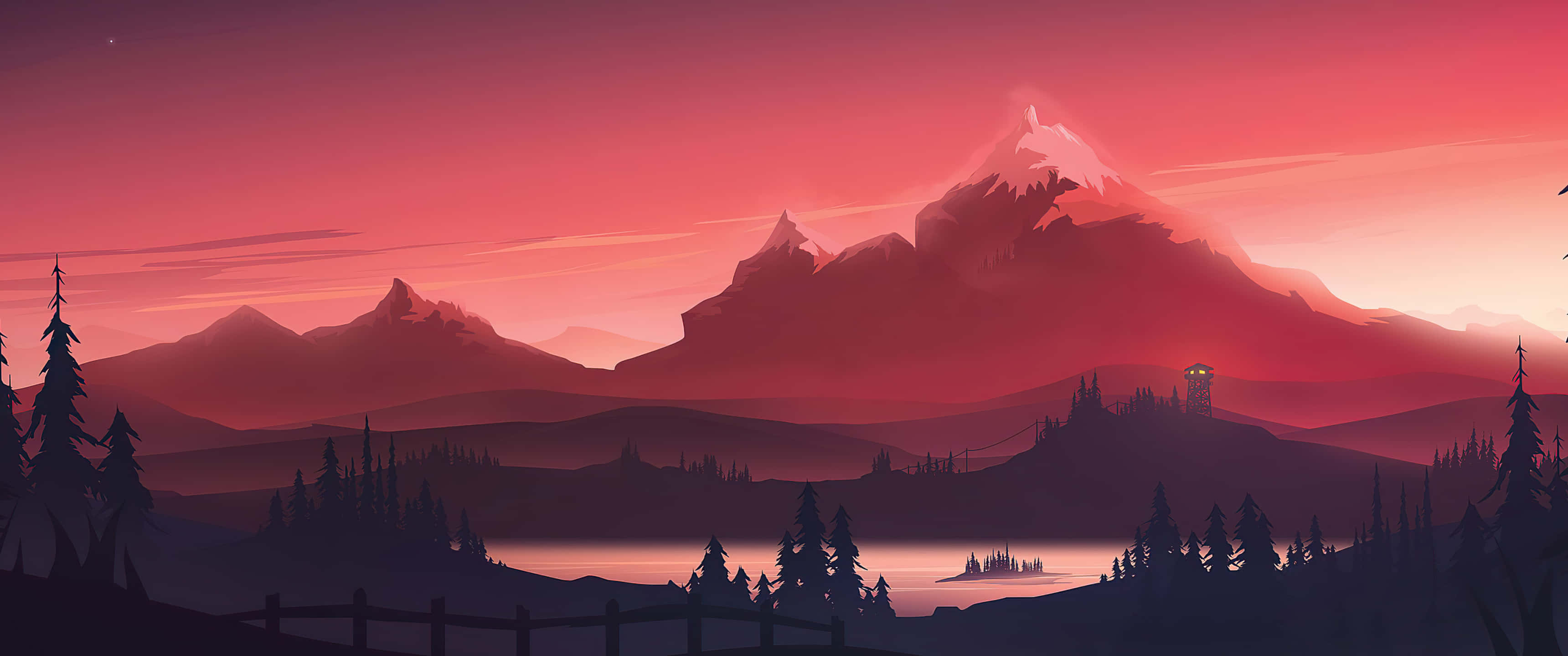3440 x 1440 4k, mountain landscape, lighthouse, 2K Desktop Wallpaper
