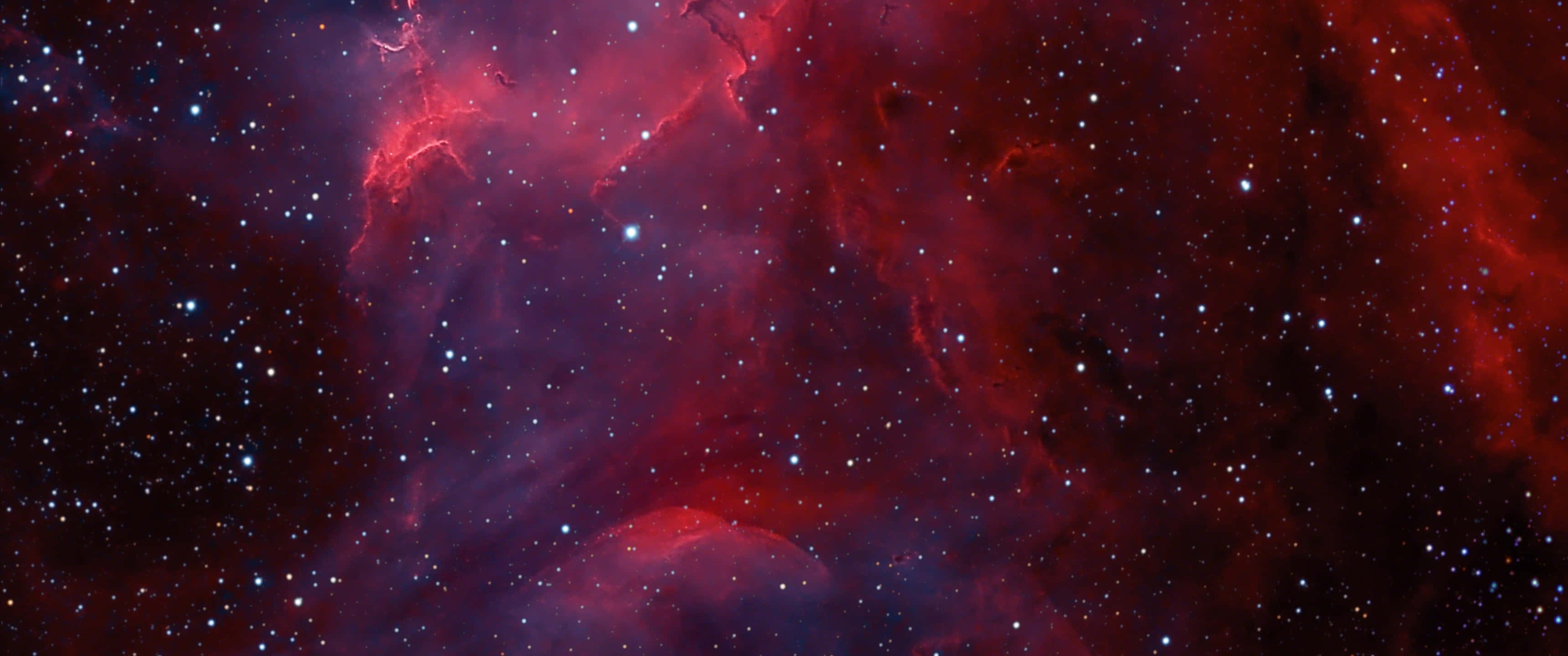 3440 x 1440 4k, cosmic nebula, deep reds, 2K Desktop Wallpaper