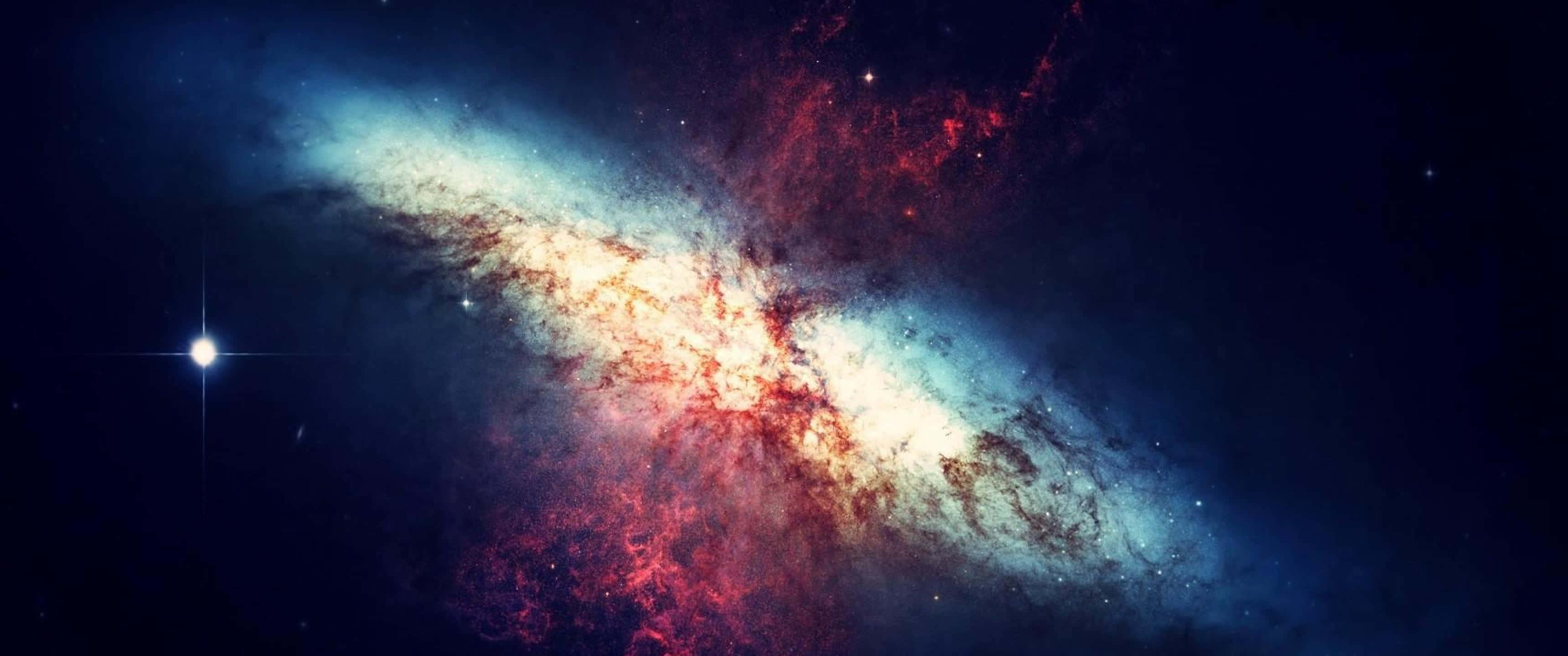 3440x1440 HD, blue, pink, 2K Desktop Wallpaper