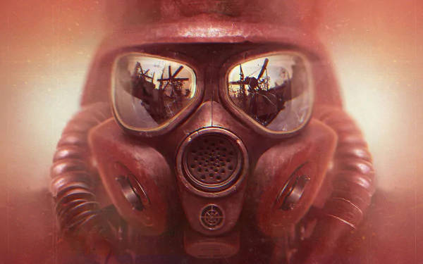 Metro Exodus, gas mask, red gas mask, SD Desktop Wallpaper