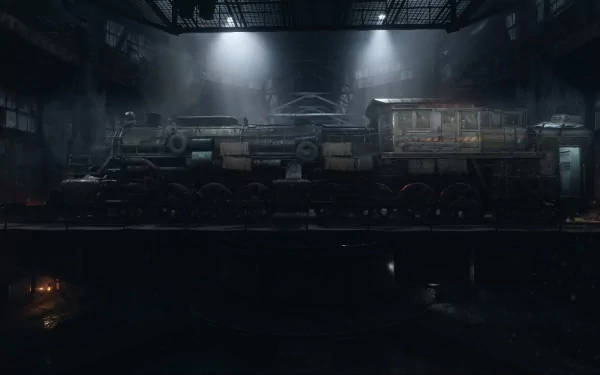 Metro Exodus, abandoned train, rusted steam locomotive, SD Desktop Wallpaper
