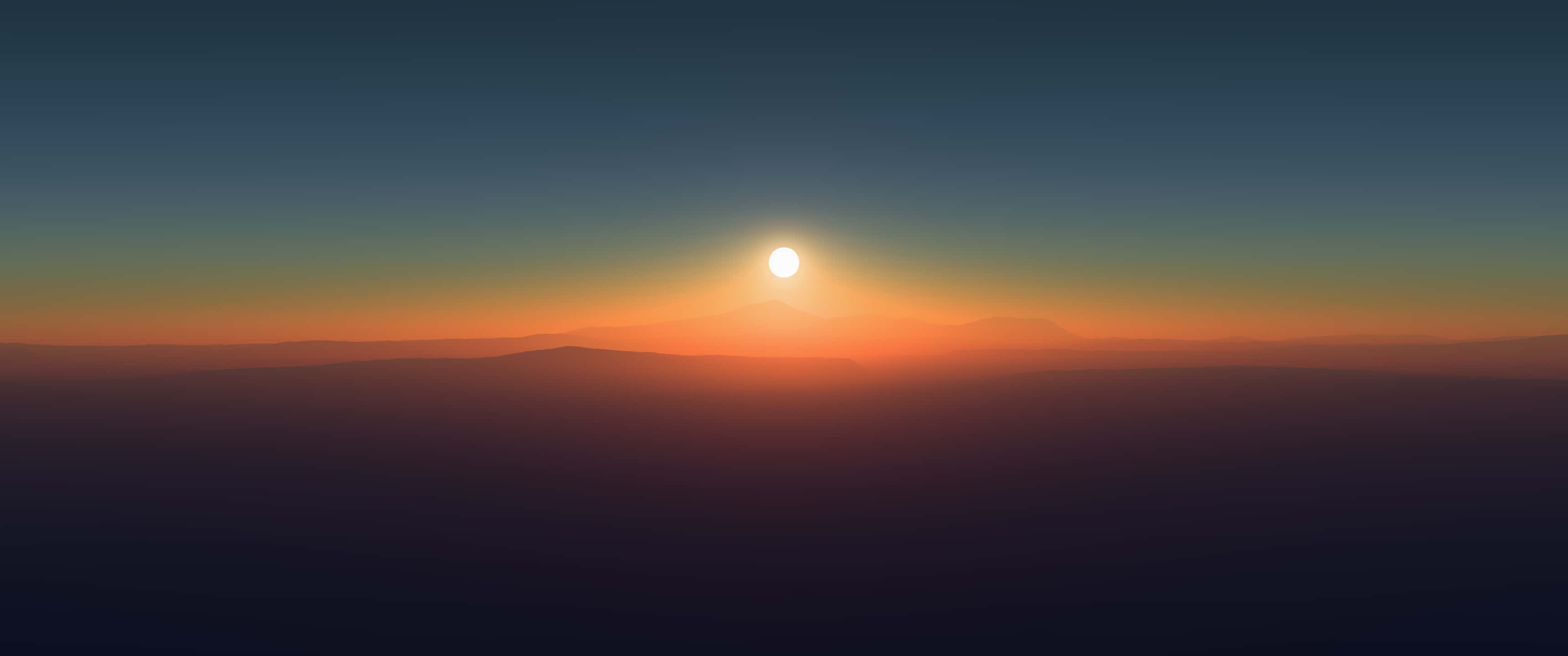 3440x1440, minimal, sunrise, 2K Desktop Wallpaper