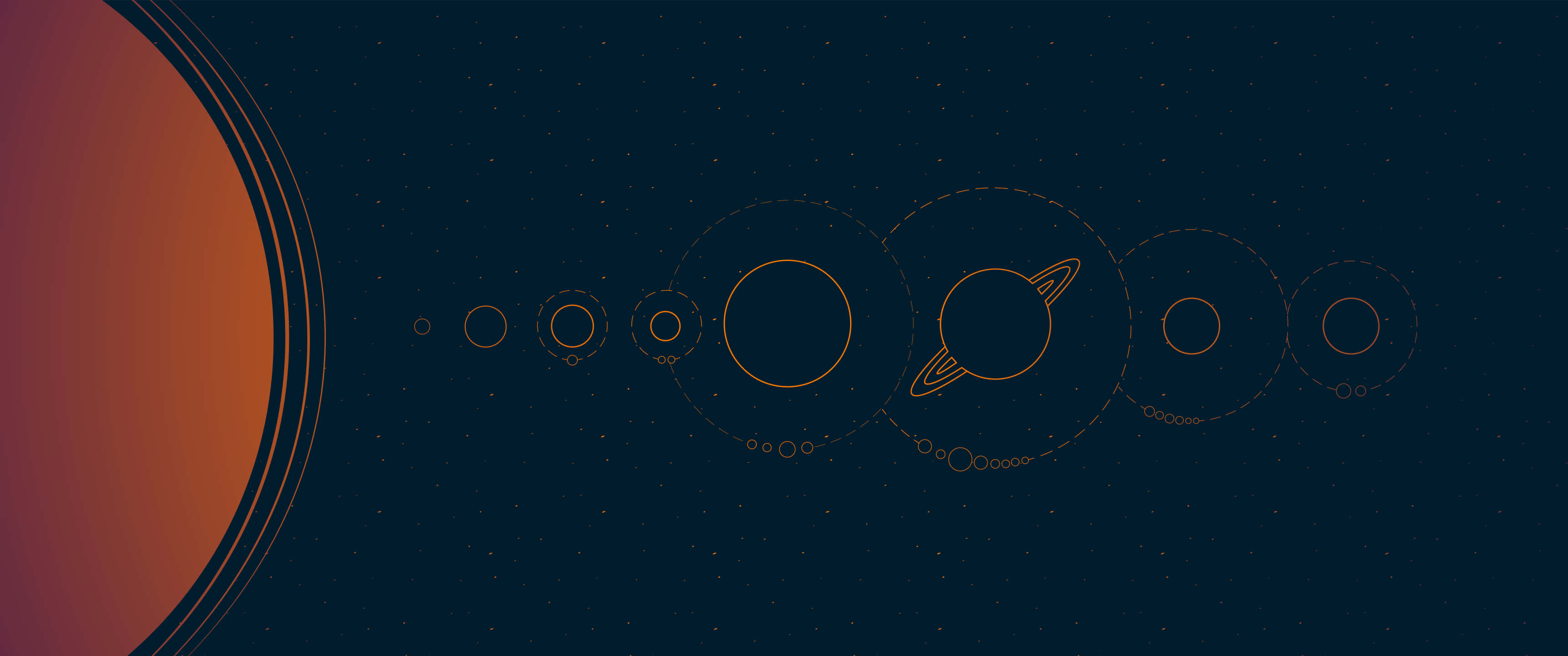 3440x1440 minimal, solar system, planets, 2K Desktop Wallpaper