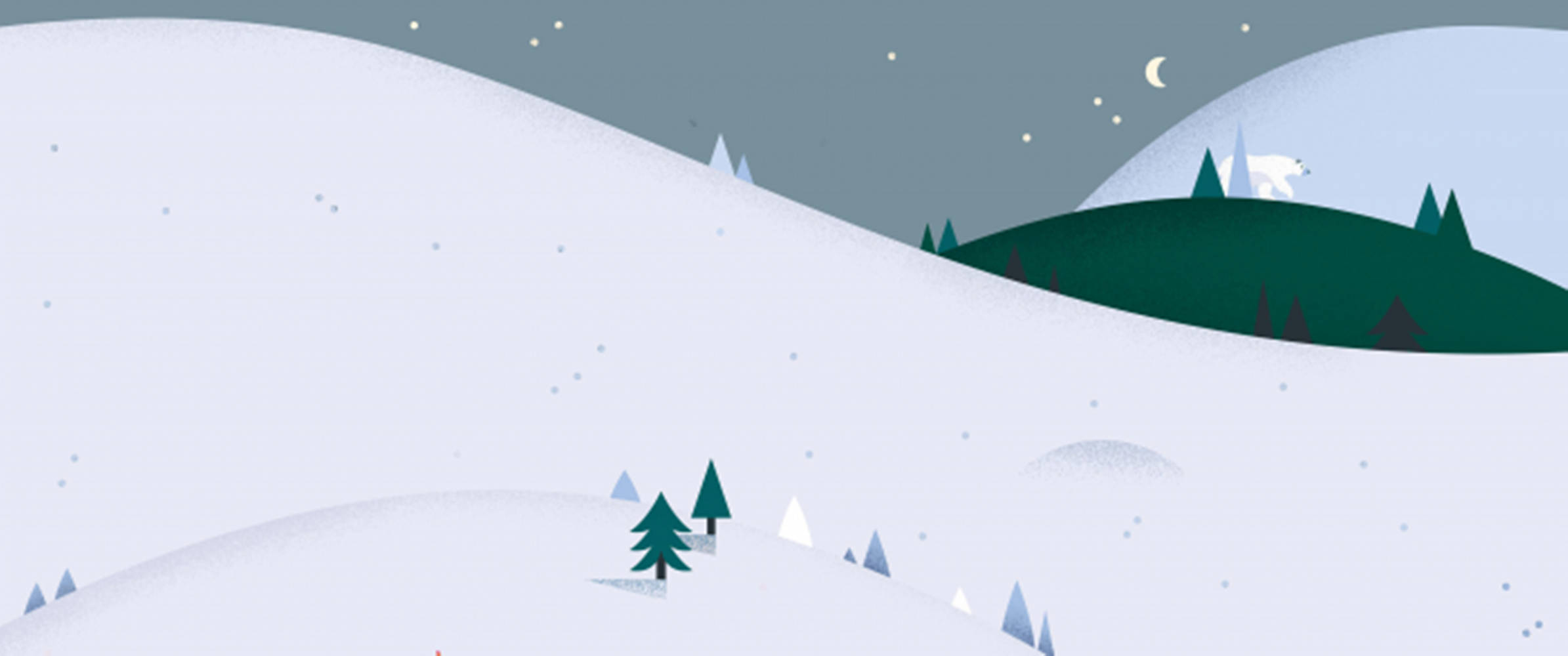3440x1440 minimalist, snow-covered hills, pine trees, Full HD Desktop Wallpaper