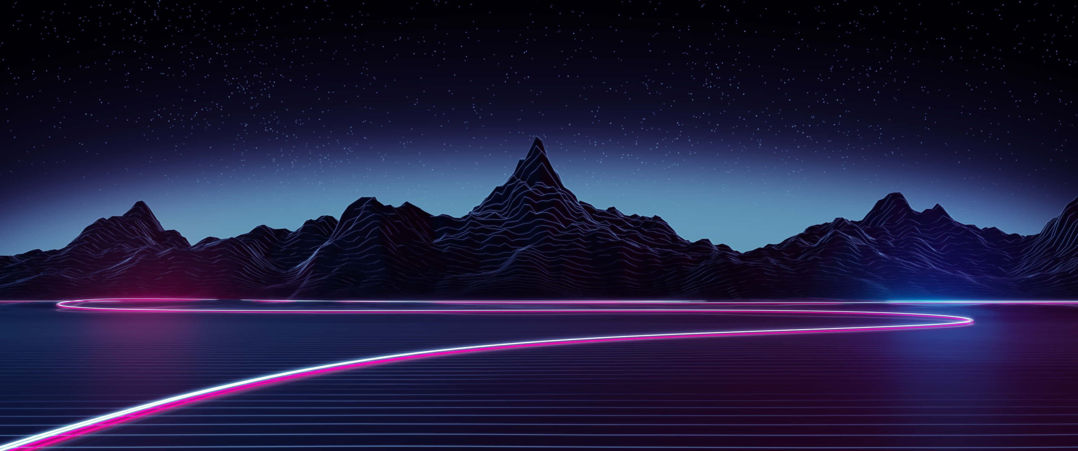 neon pink, neon blue, glowing lines, 2K Desktop Wallpaper