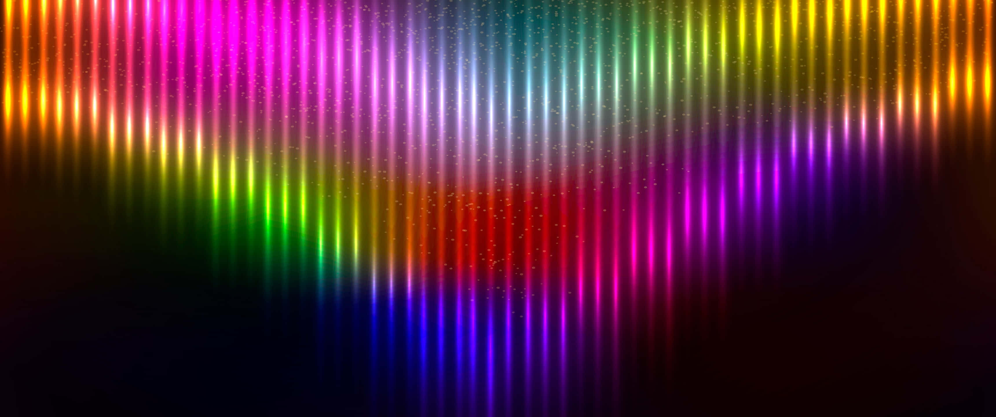3440x1440, Neon, rainbow light beams, 2K Desktop Wallpaper