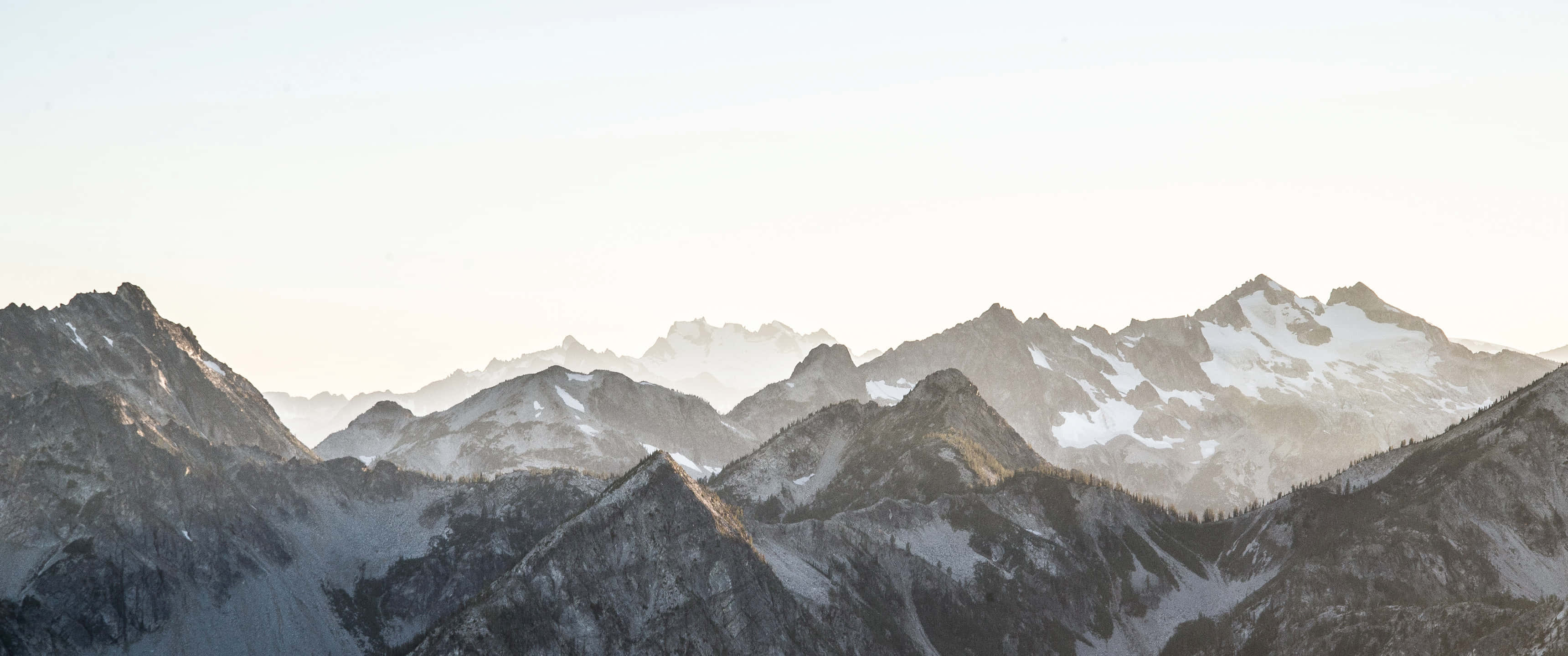 3440x1440, Winter, snow-dusted mountain peaks, 2K Desktop Wallpaper