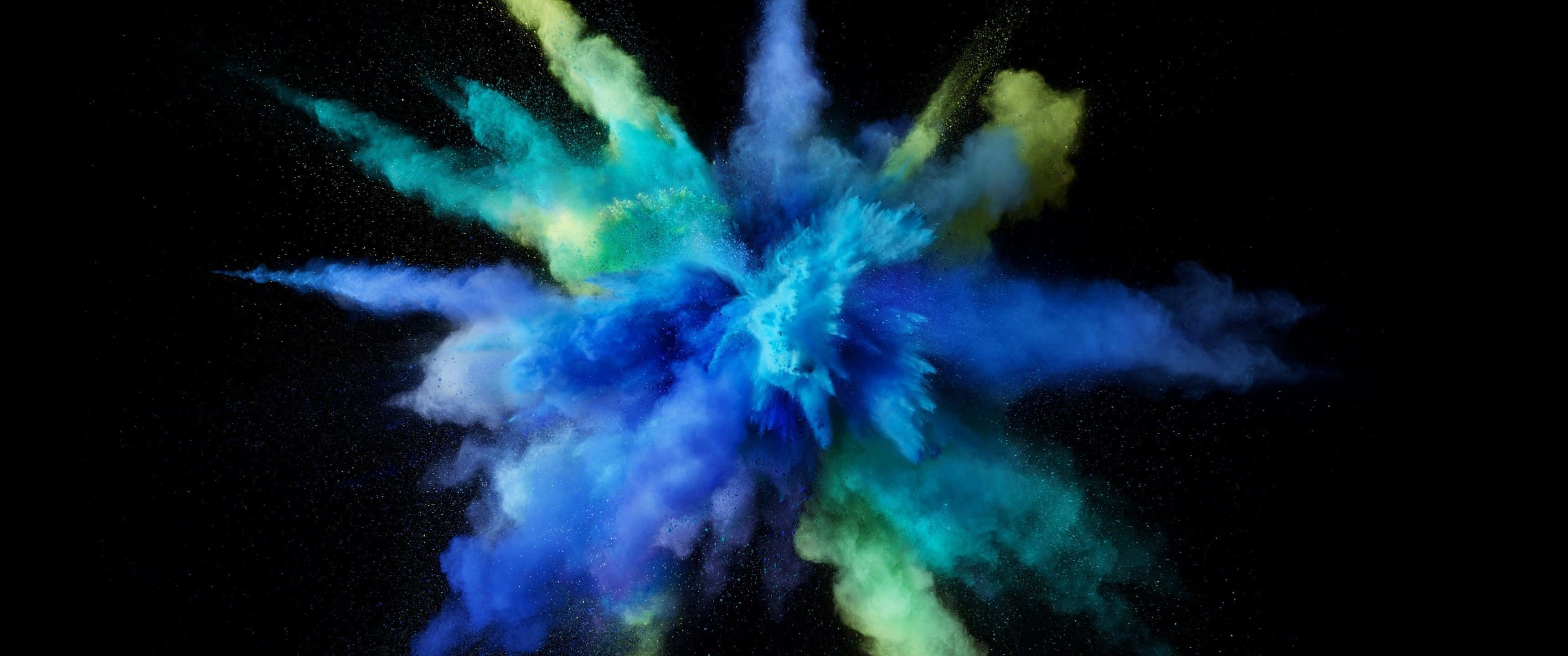 3440x1440, blue, green, 2K Desktop Wallpaper