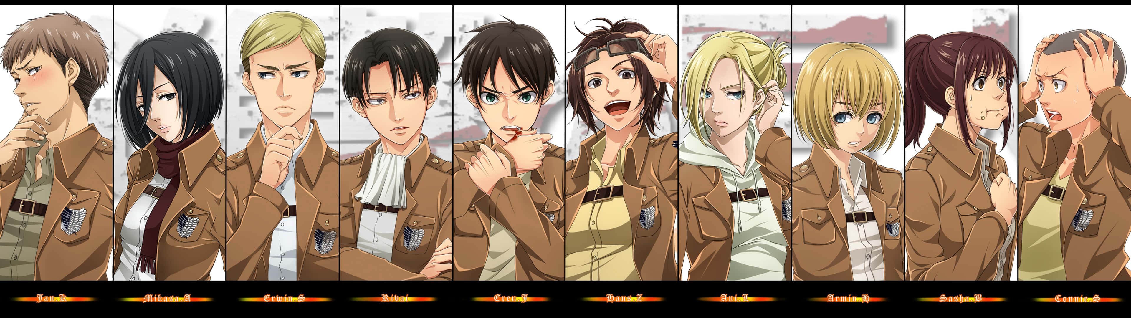 3840 x 1080, anime, military uniforms, 4K Desktop Wallpaper