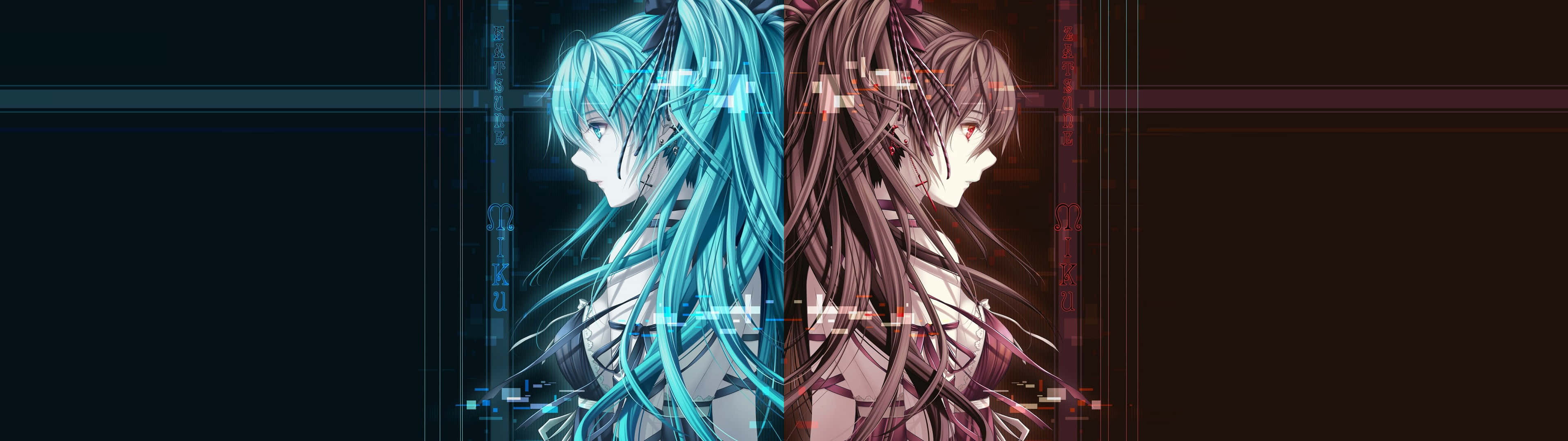3840 x 1080, Anime HD, glowing hair, 4K Desktop Wallpaper
