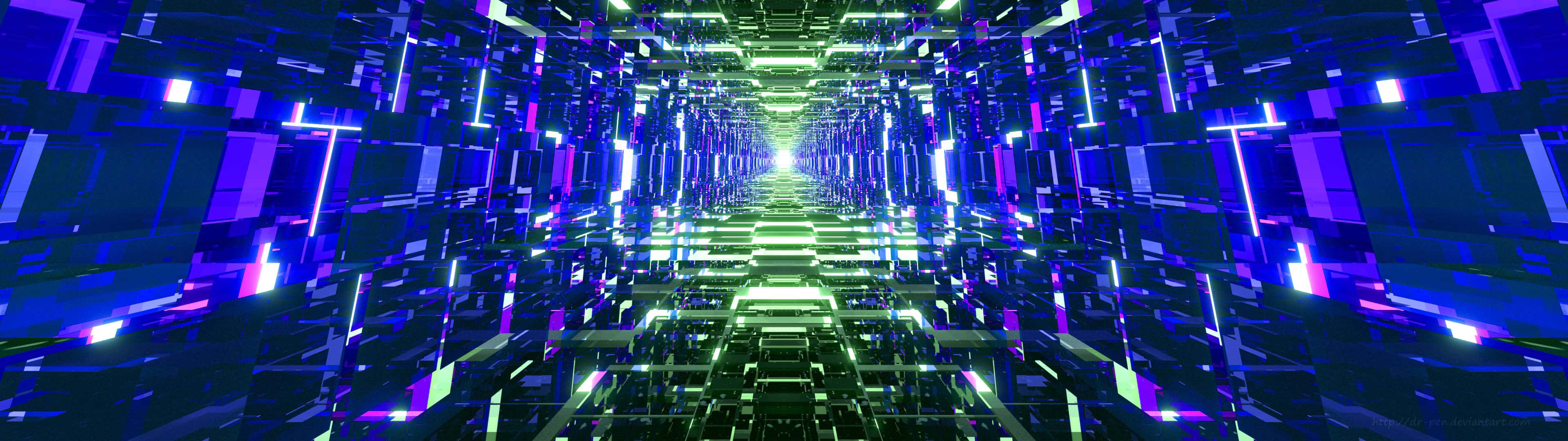 3840 X 1080 Gaming, purple, green, 4K Desktop Wallpaper