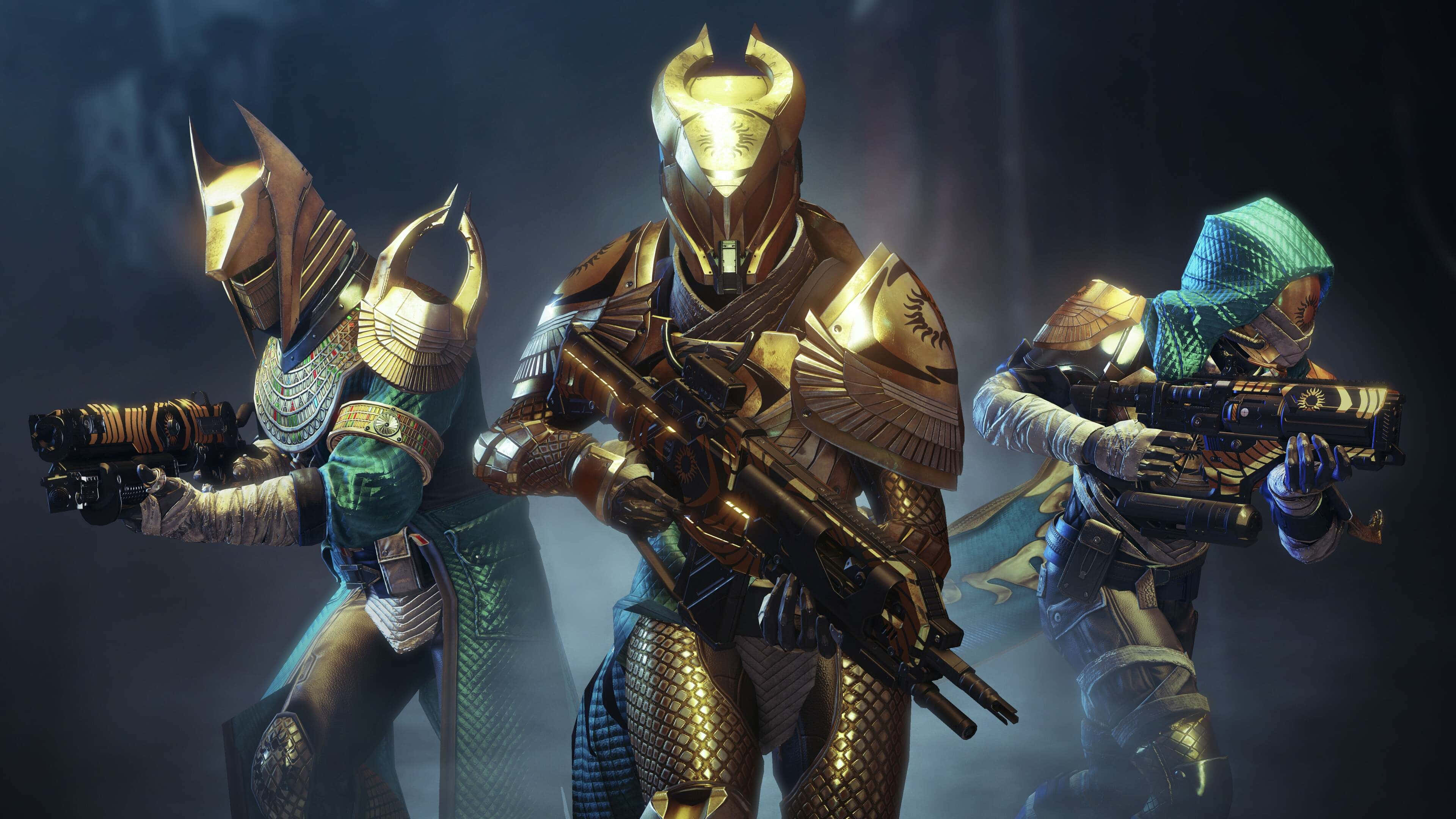 Destiny 2, war torn world, armored warriors, 4K Desktop Wallpaper