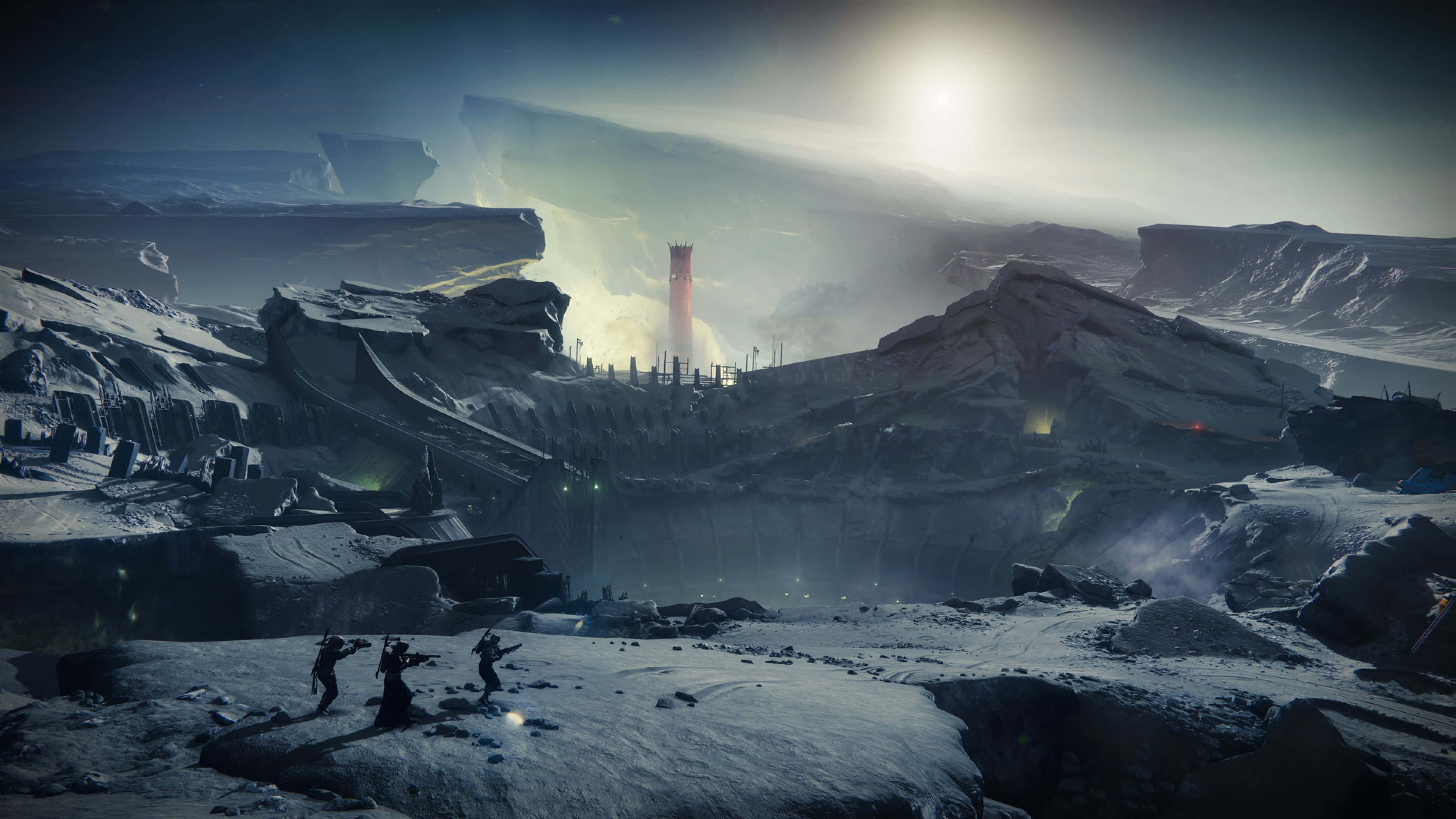 3840 x 2160, Destiny 2, snow-covered alien canyon, 4K Desktop Wallpaper