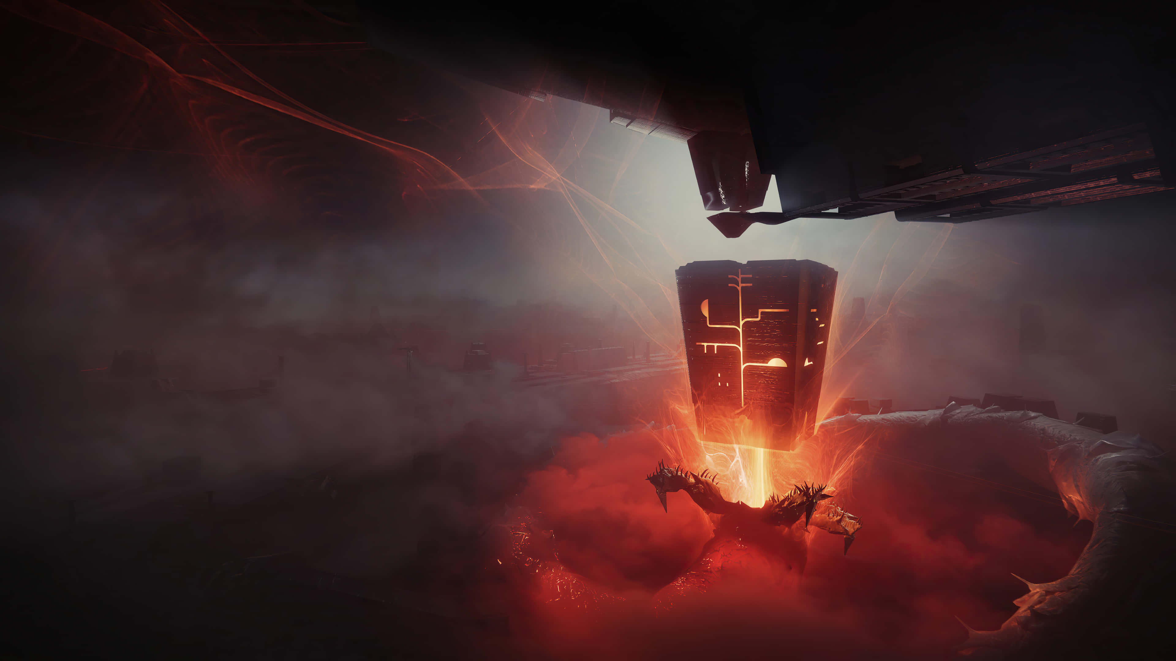 3840 x 2160, Destiny 2, glowing red monolith, 4K Desktop Wallpaper