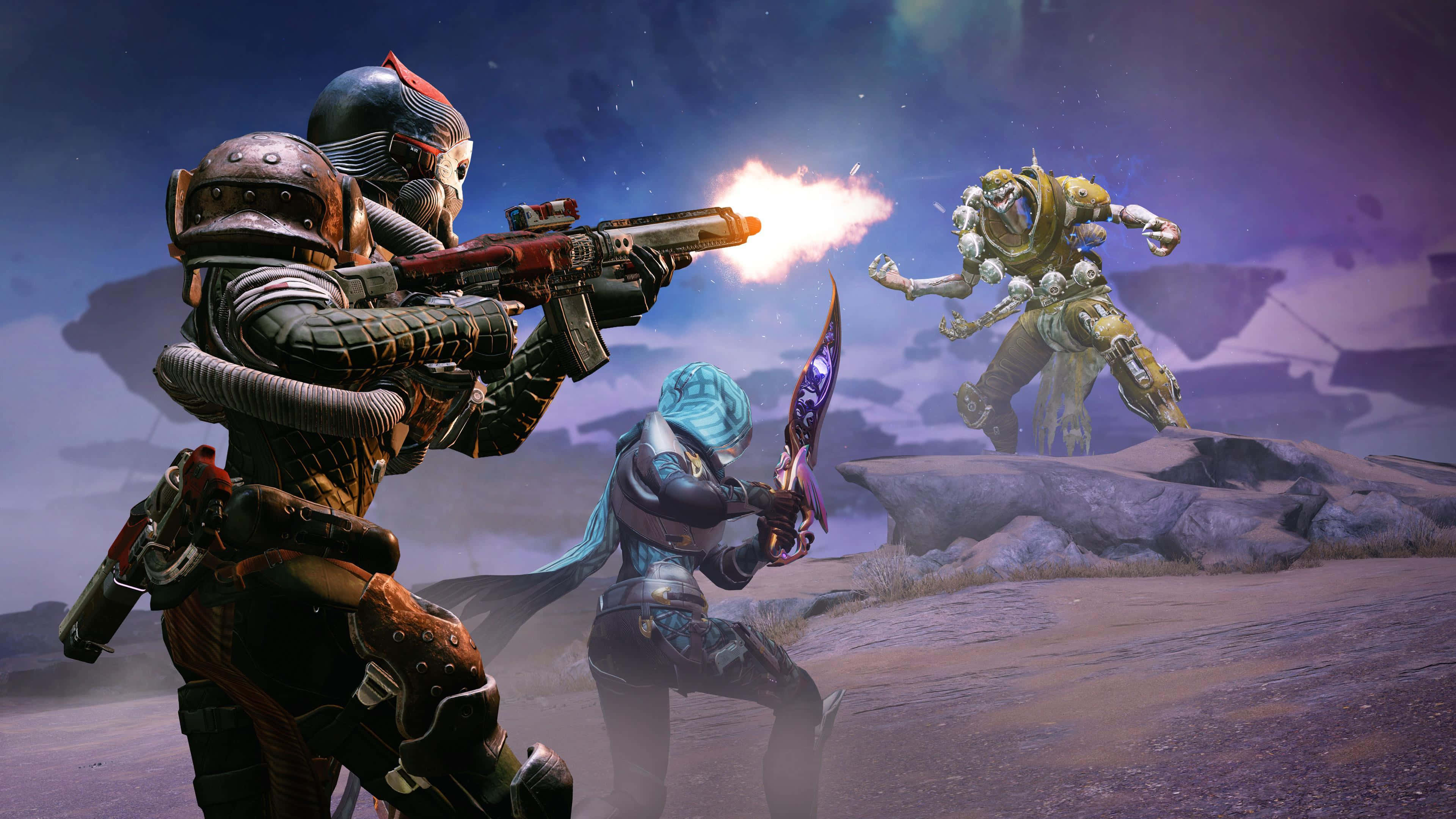 Destiny 2, armored warriors, giant alien creature, 4K Desktop Wallpaper