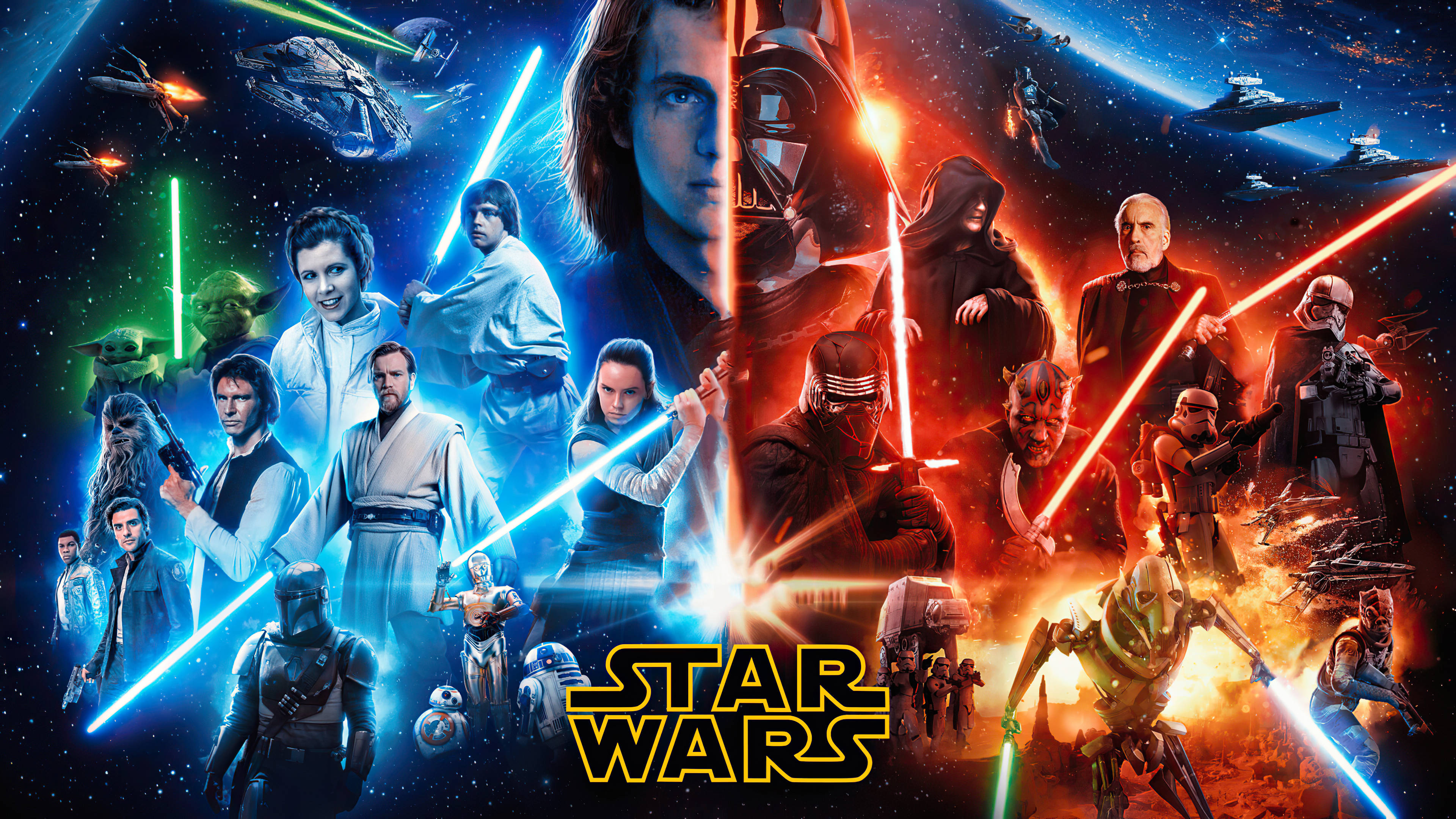 3840 x 2160, Star Wars, lightsabers, 4K Desktop Wallpaper