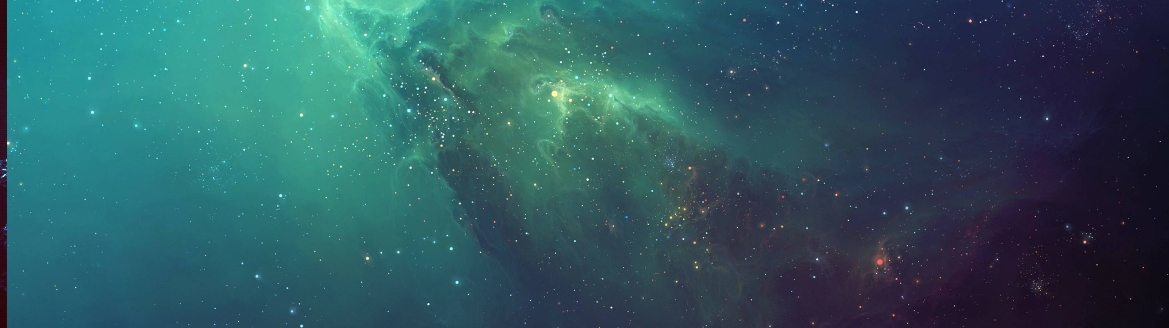 3840x1080 HD Dual Monitor, teal, purple, 4K Desktop Wallpaper