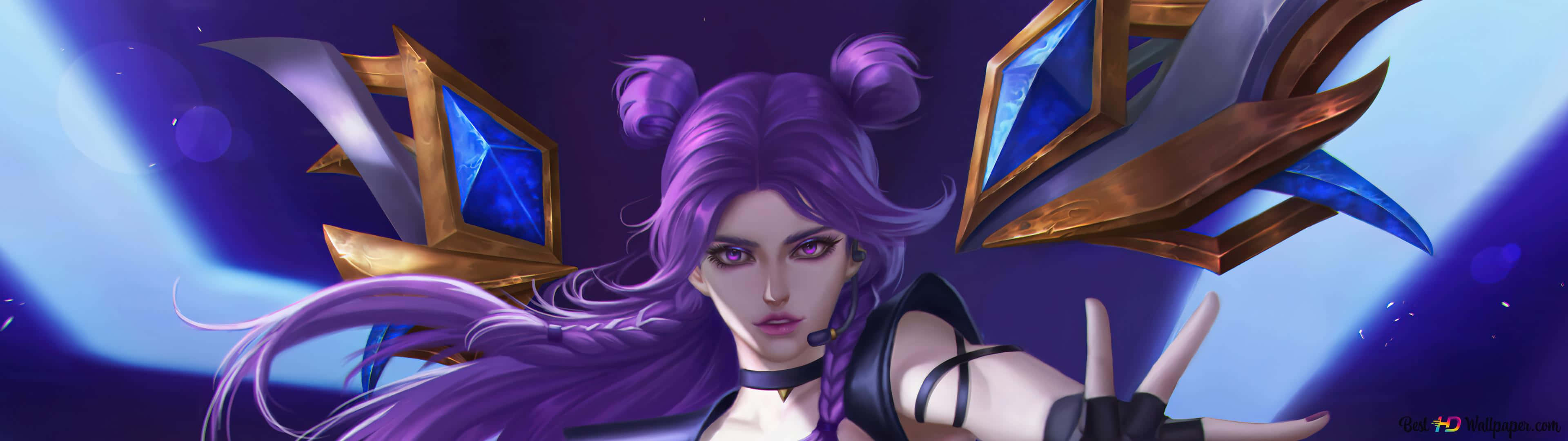 League Of Legends, 3840x1080, anime warrior, 4K Desktop Wallpaper
