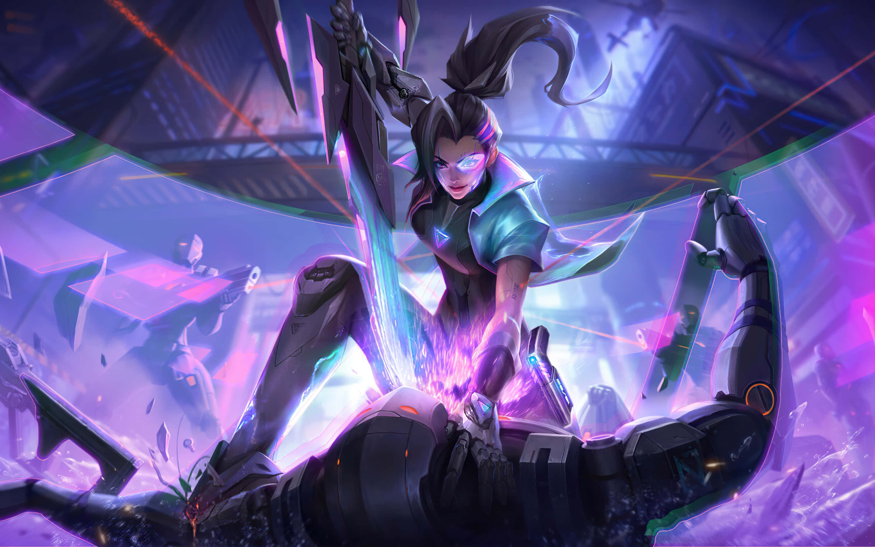 3840x1080, League Of Legends, anime warrior, 2K Desktop Wallpaper