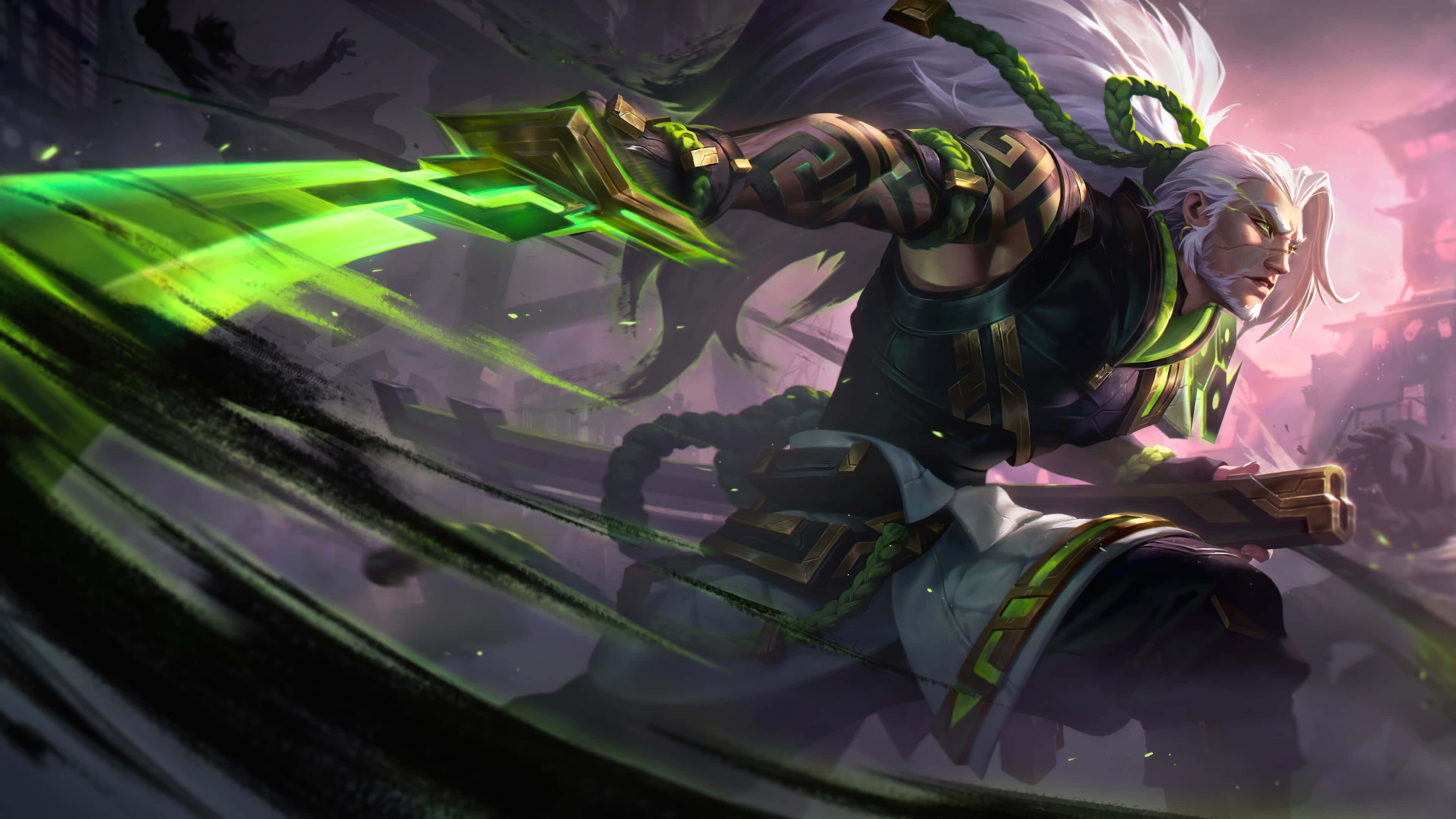 League of Legends, champions, white-haired warrior, 4K Desktop Wallpaper