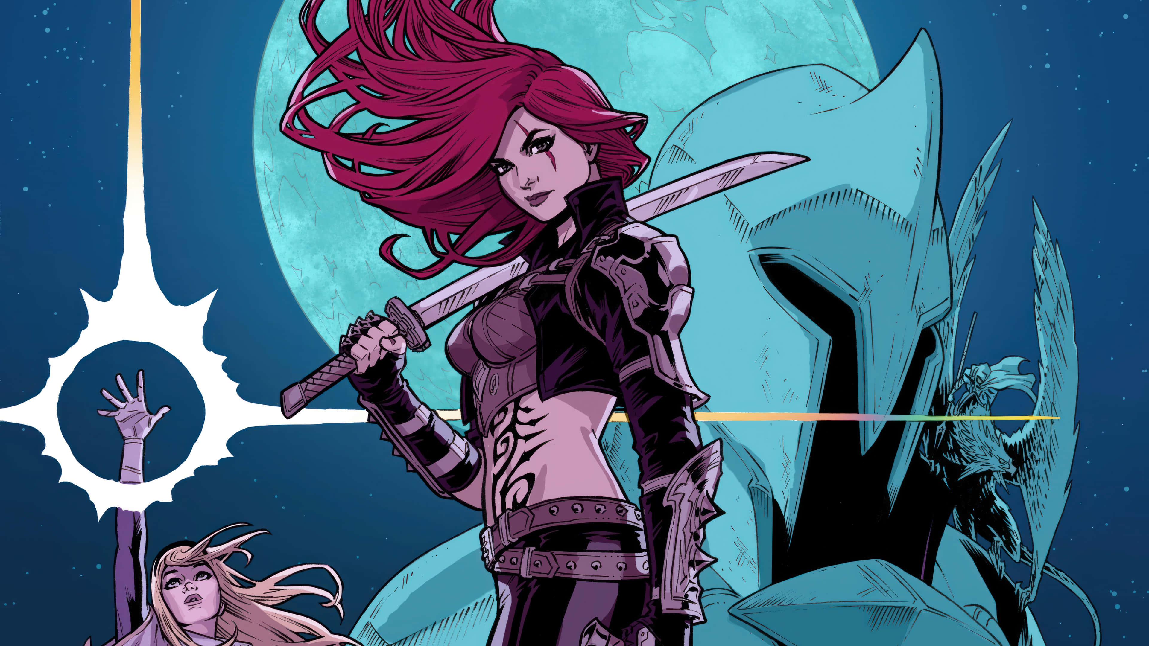 League of Legends, champions, red-haired warrior, 4K Desktop Wallpaper