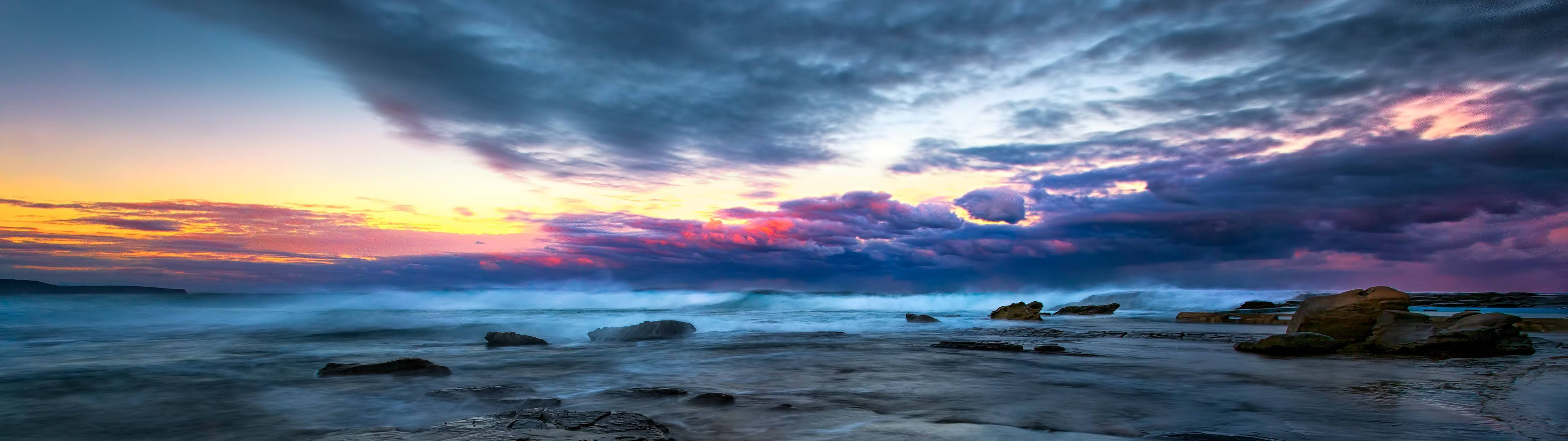 3840x1080, HD Dual Monitor, sunset, 4K Desktop Wallpaper