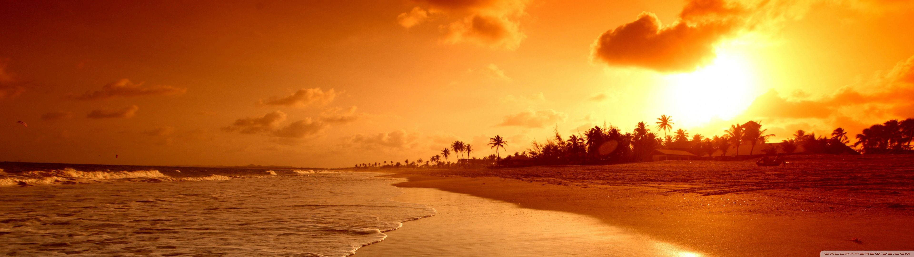 3840x1080, HD Dual Monitor, beach, 4K Desktop Wallpaper