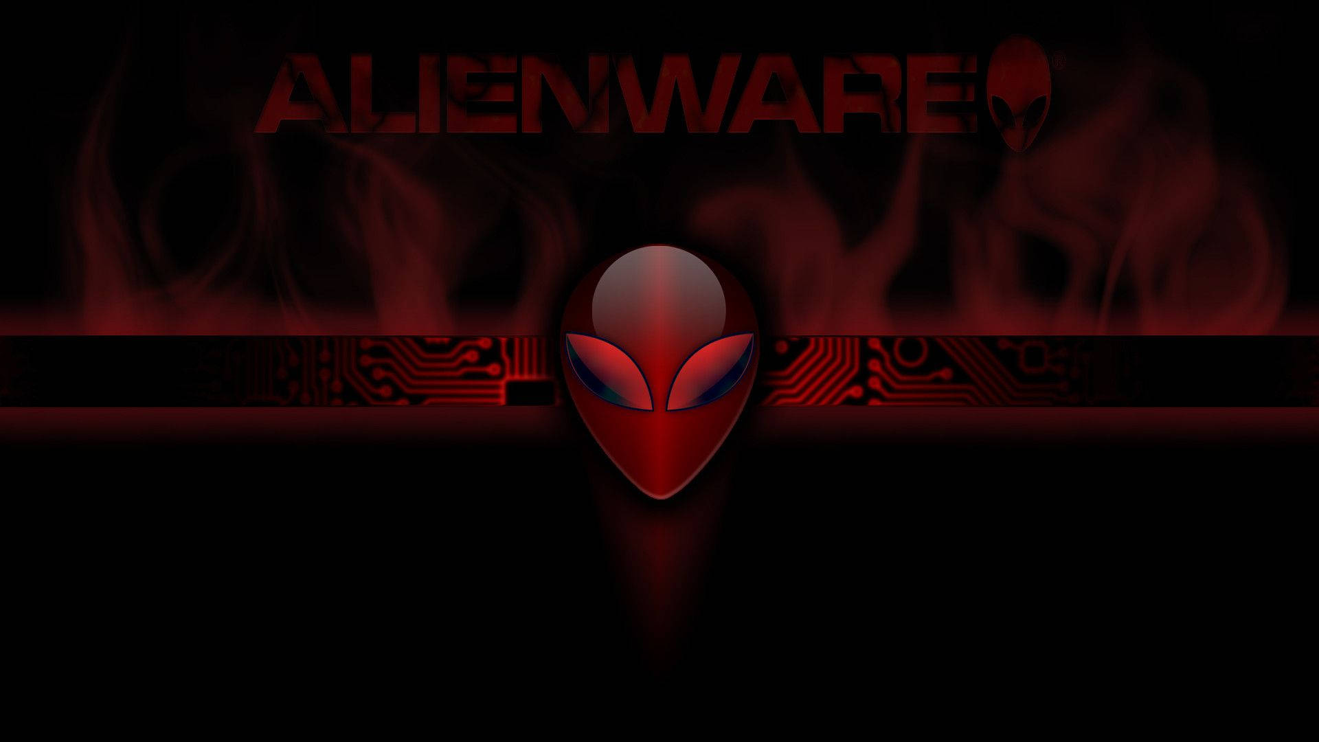Alienware, 3840x2160, glowing red Alienware logo, Full HD Desktop Wallpaper