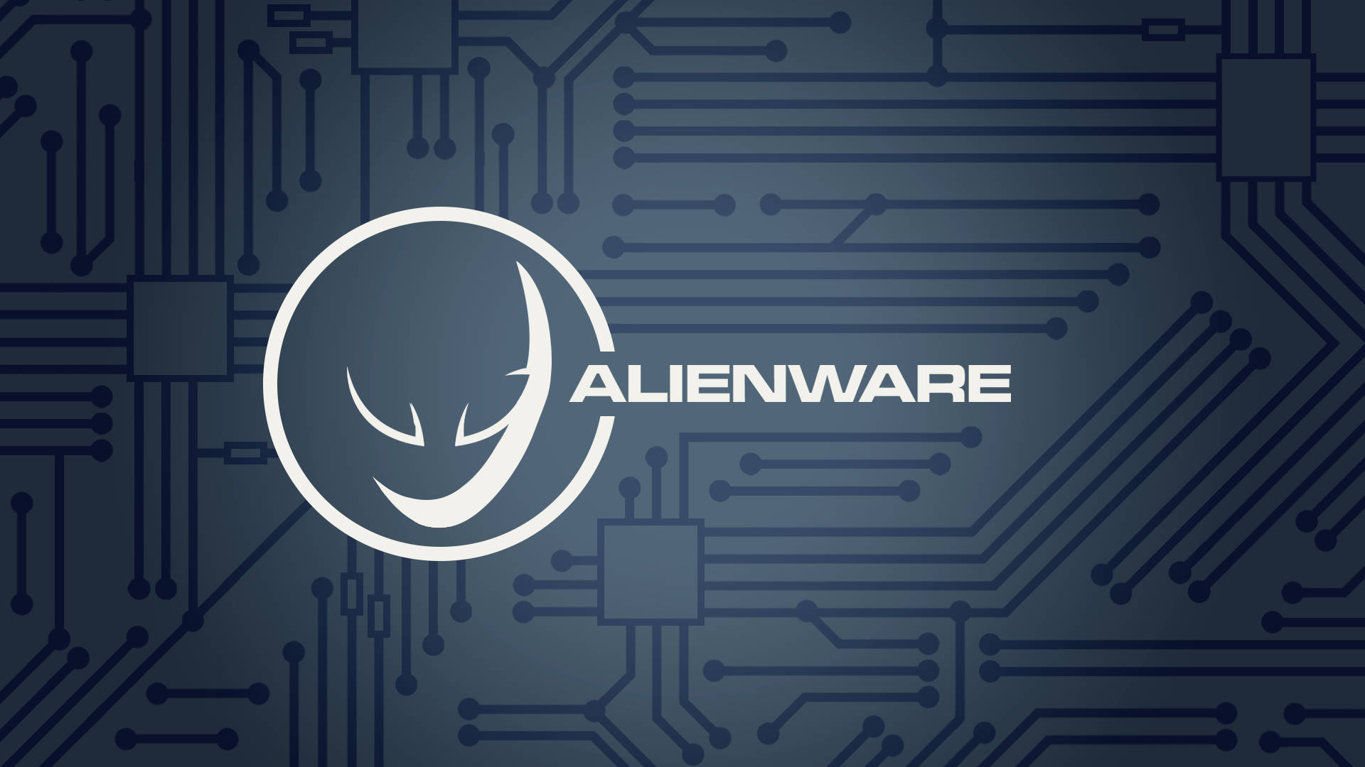 Alienware, Gaming Power UX, dark blue circuit board pattern, Full HD Desktop Wallpaper