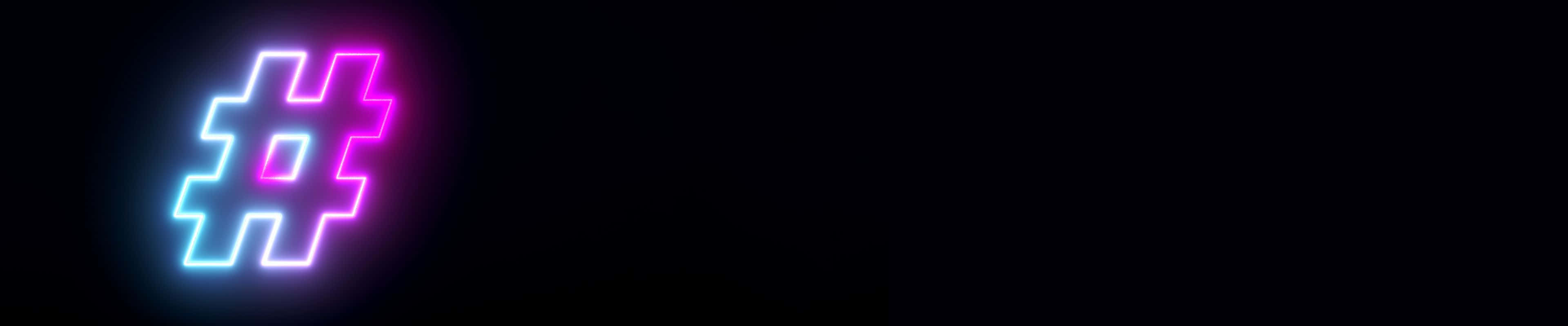 neon hashtag symbol, electric blue, pink hues, 4K Desktop Wallpaper