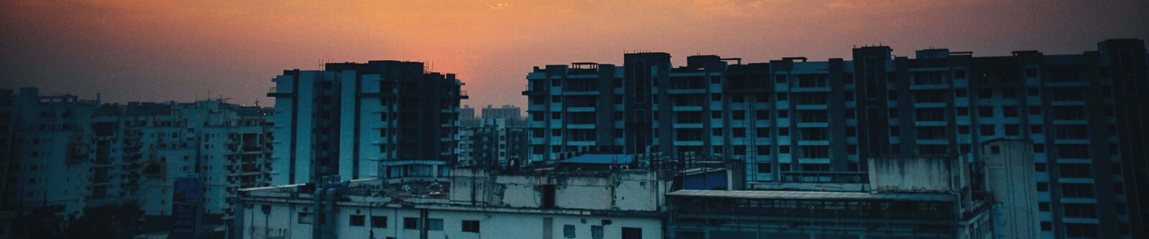 3840x800, urban skyline, dusk, 4K Desktop Wallpaper