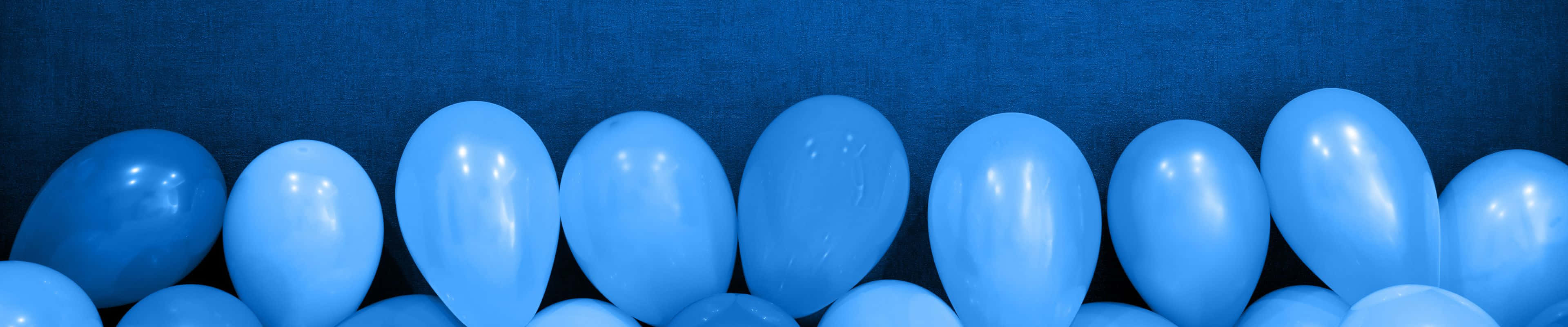 3840x800, light blue balloons, dark blue fabric backdrop, 4K Desktop Wallpaper